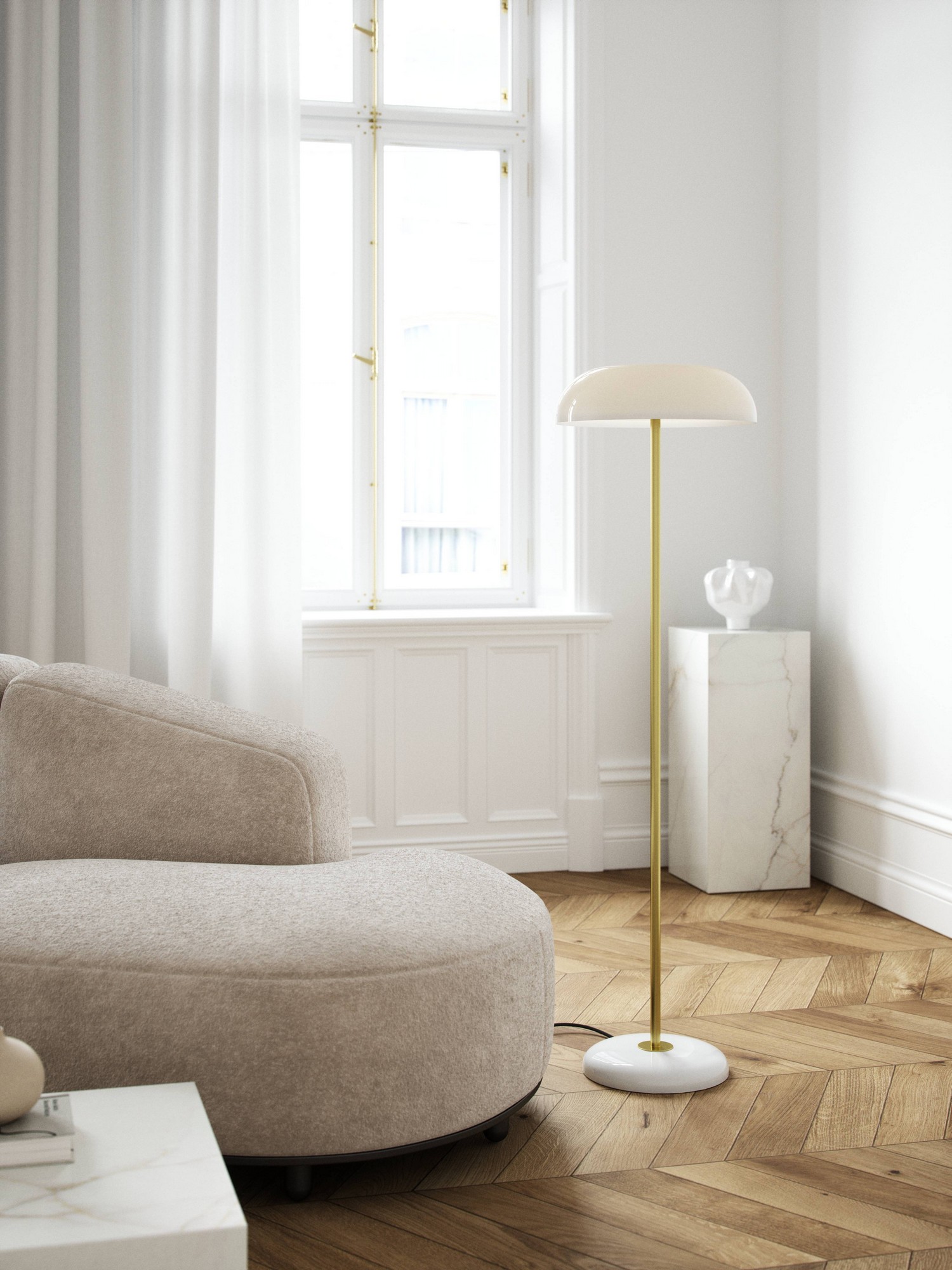 Design For The People Glossy Stehlampe Weiß 143cm