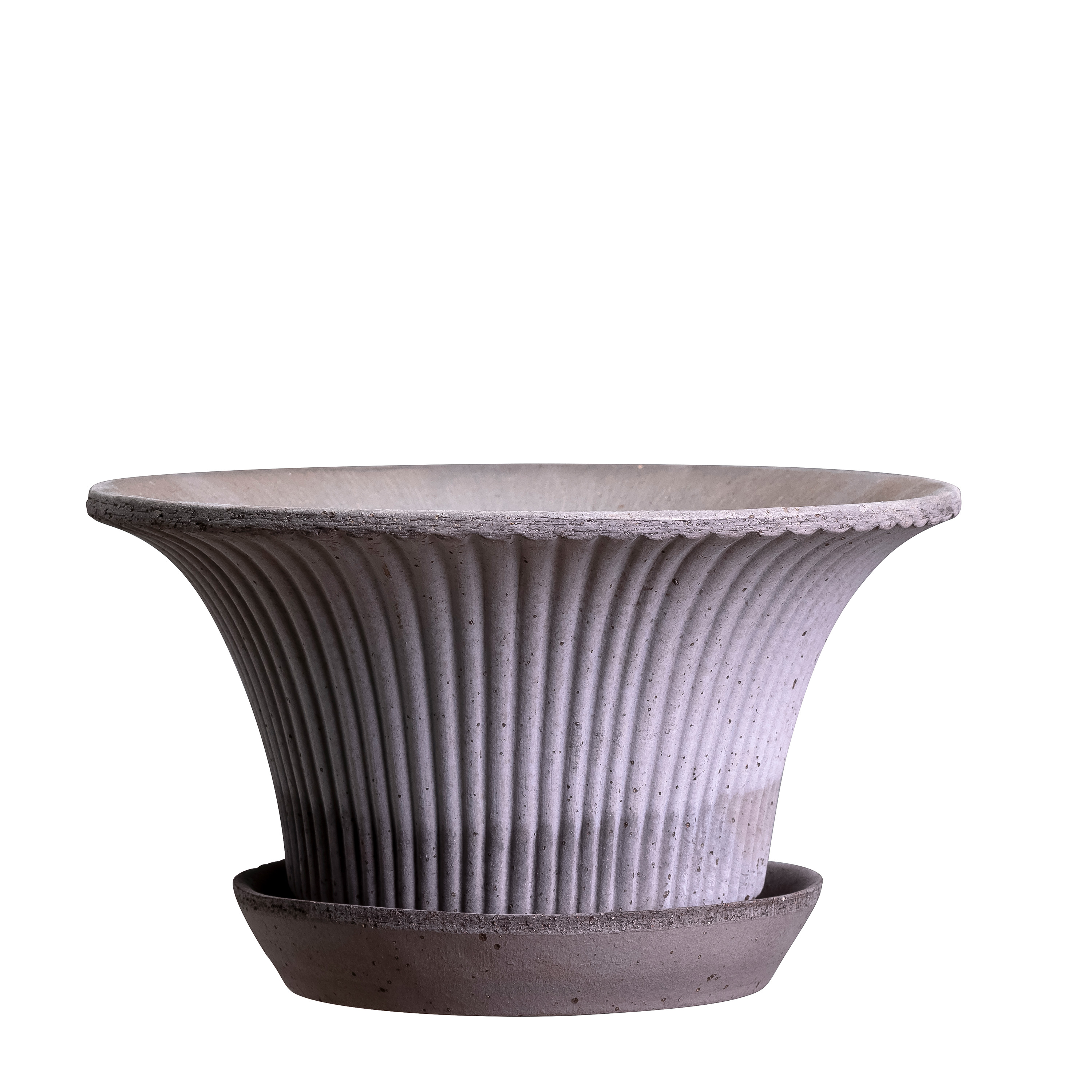 Daisy Kruka med fat Raw Grey Terracotta Ø30