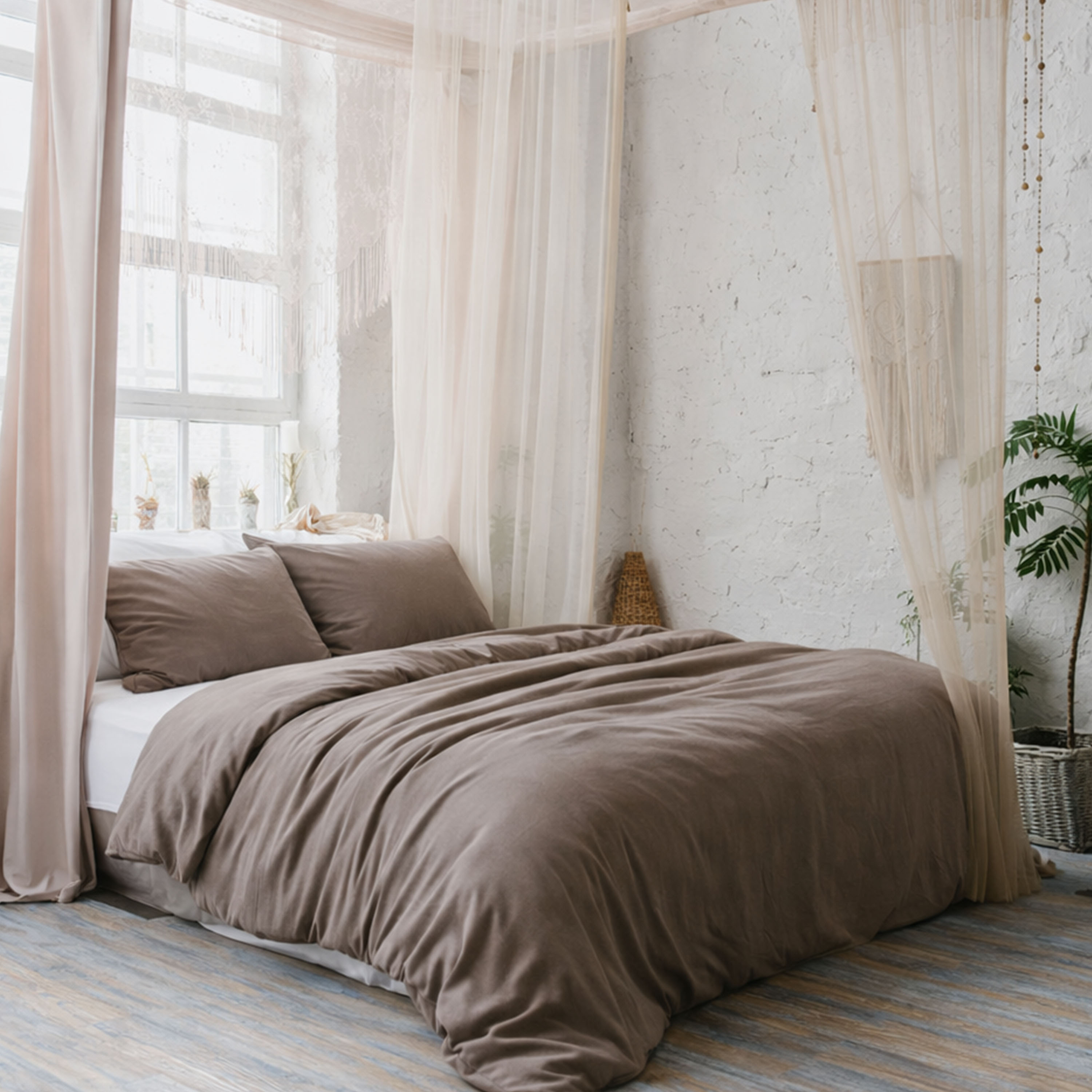 Beach House Company Plain Påslakan Coffee Enkel