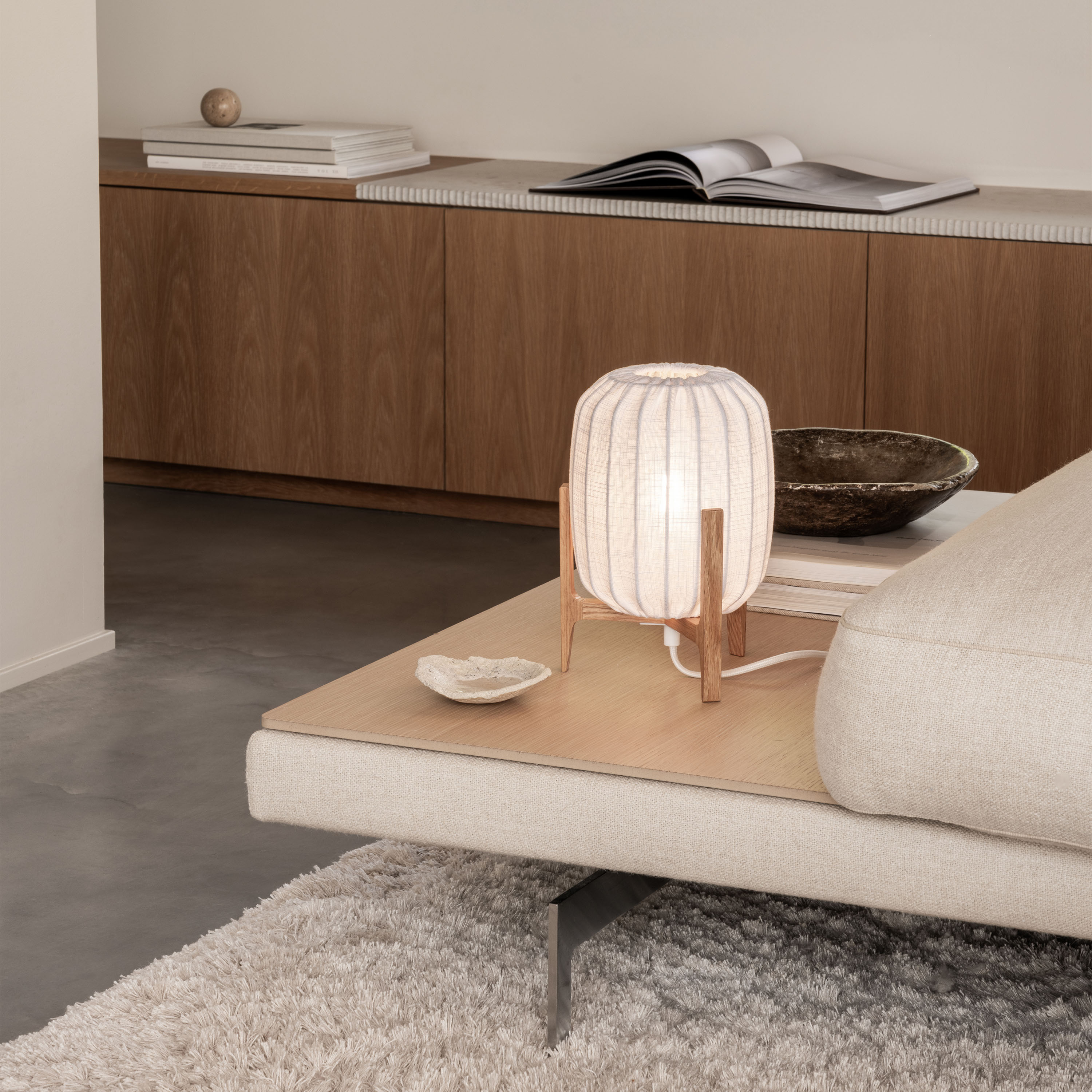 Watt &amp; Veke Prisma Tischleuchte Oak/White 24cm