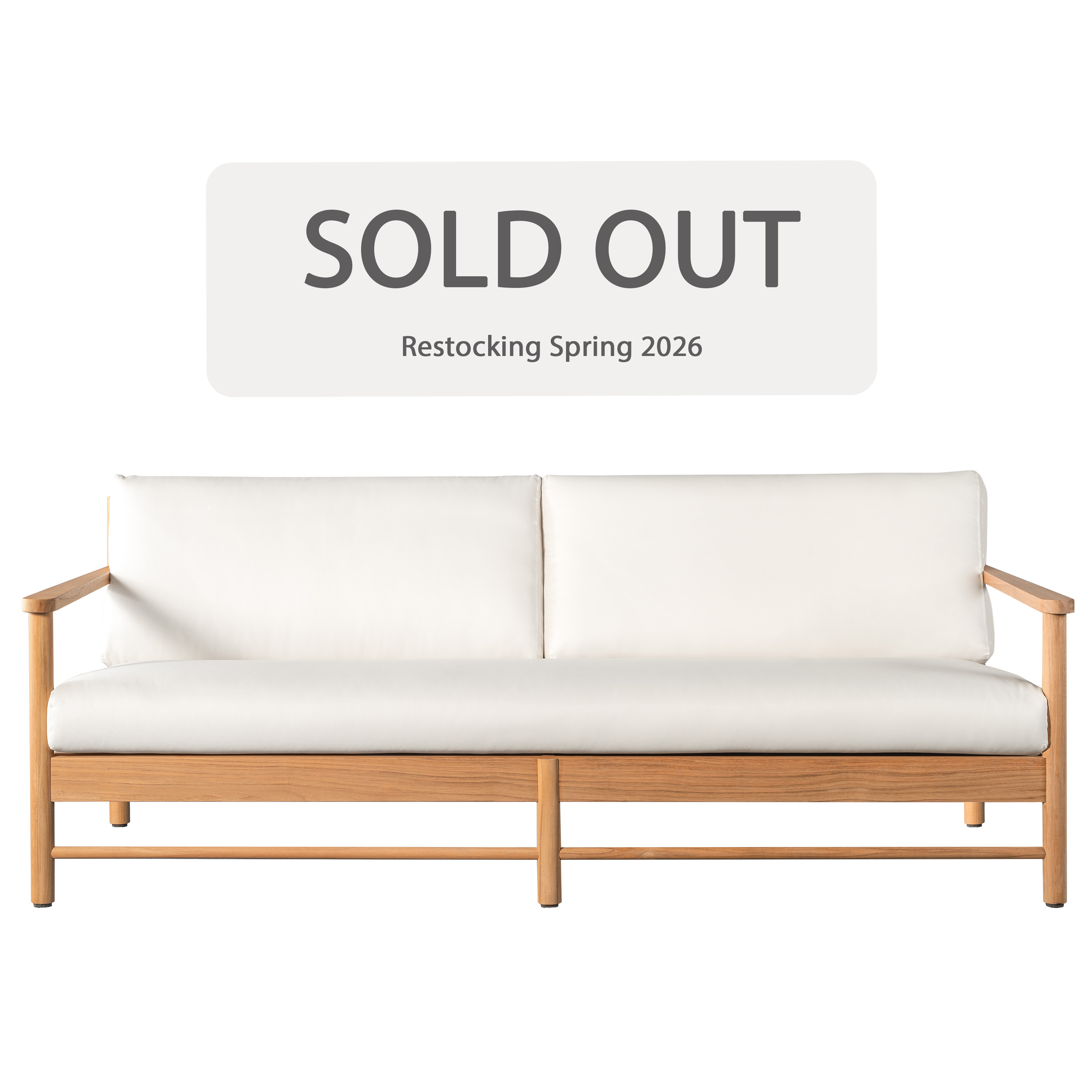 Sleepo Collection - Soleil Outdoor Lounge-sohva 185 cm Valkoinen - Teak, Polypropylen & Polyester - Ulkosohva