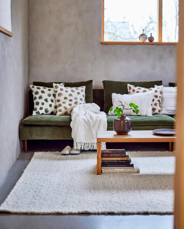 Classic Collection Dotty Putetrekk Lin Hvit/Svart 50x50