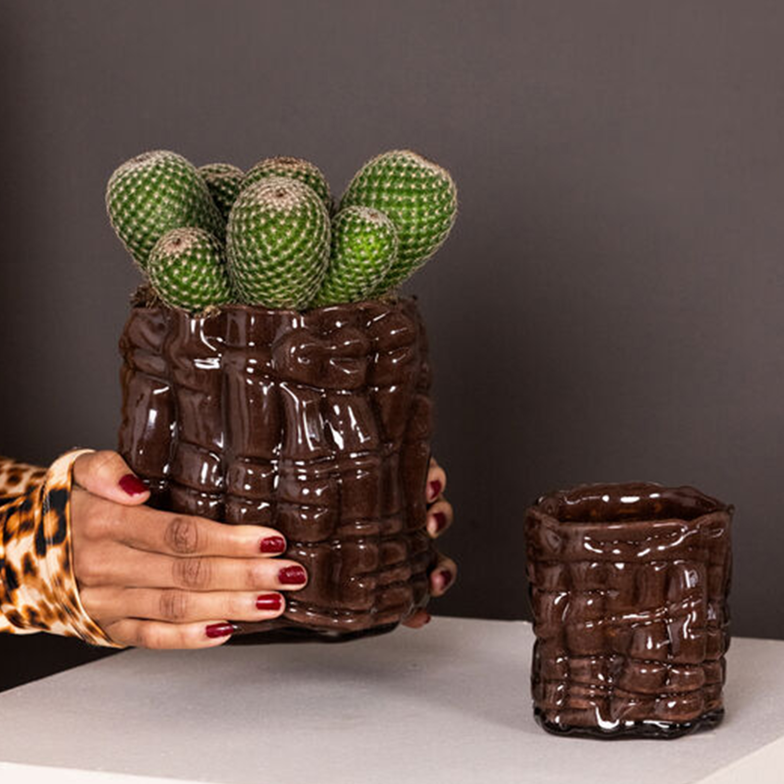 Byon Laranne Lyslykt Brun 10 cm