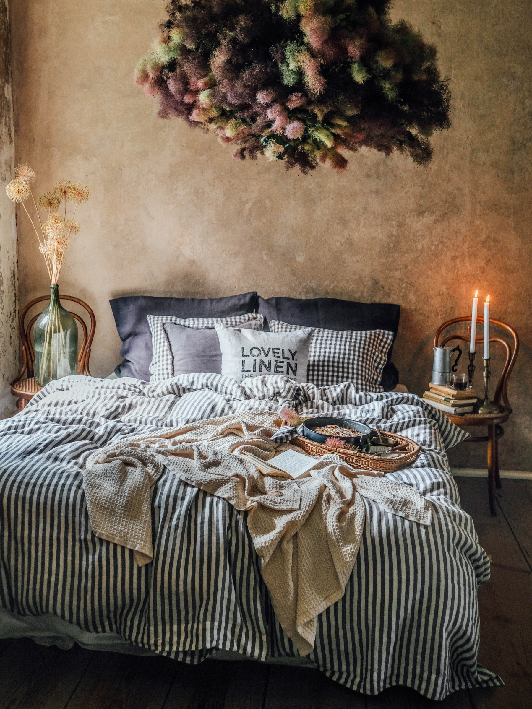 Lovely Linen Misty Påslakan Linne Edge Dark Grey Enkel