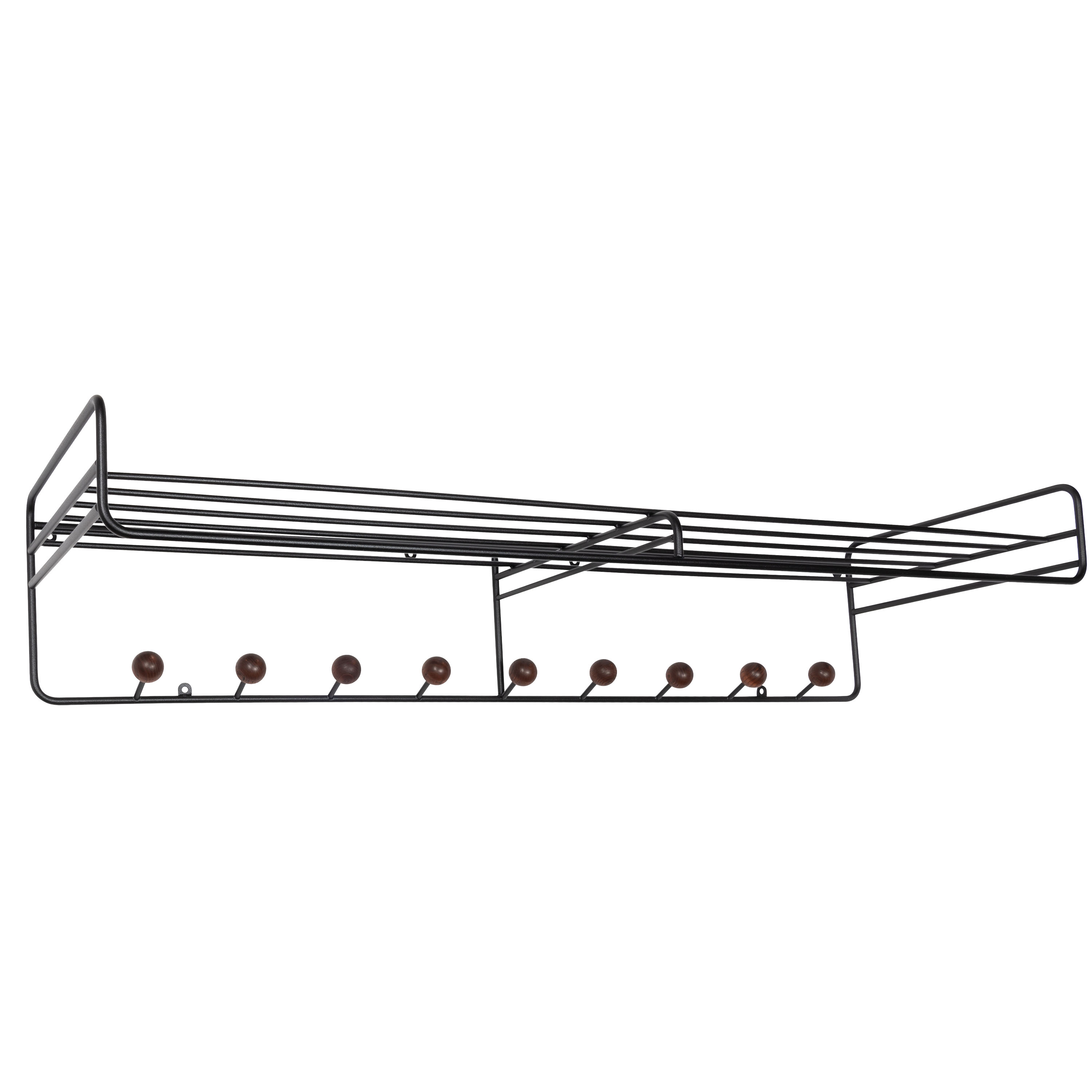 Bill Hutablage Schwarz/Walnuss Ton 102cm