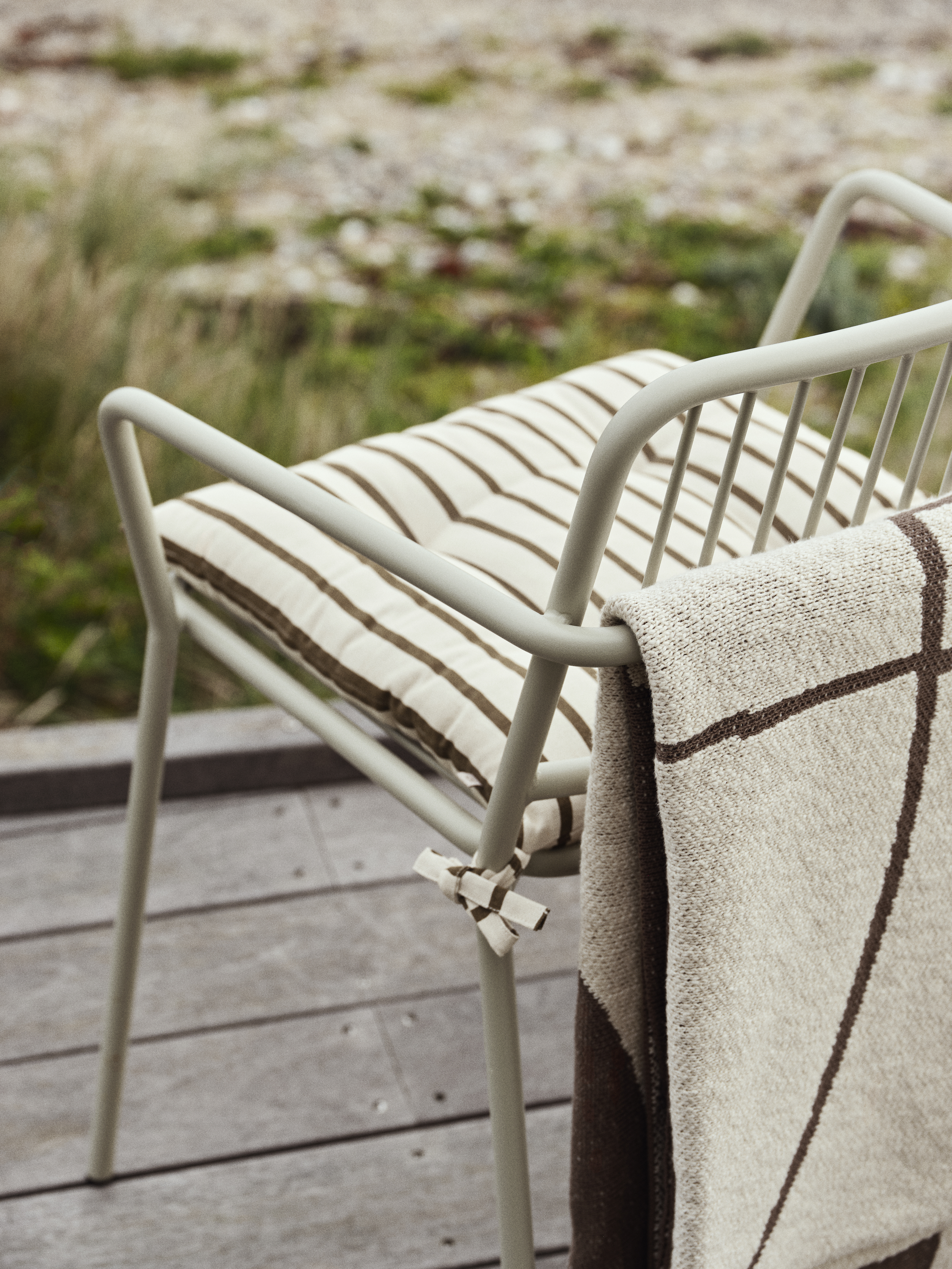 Broste Copenhagen Maren Pläd Kangaroo Brown/Off White 130x180