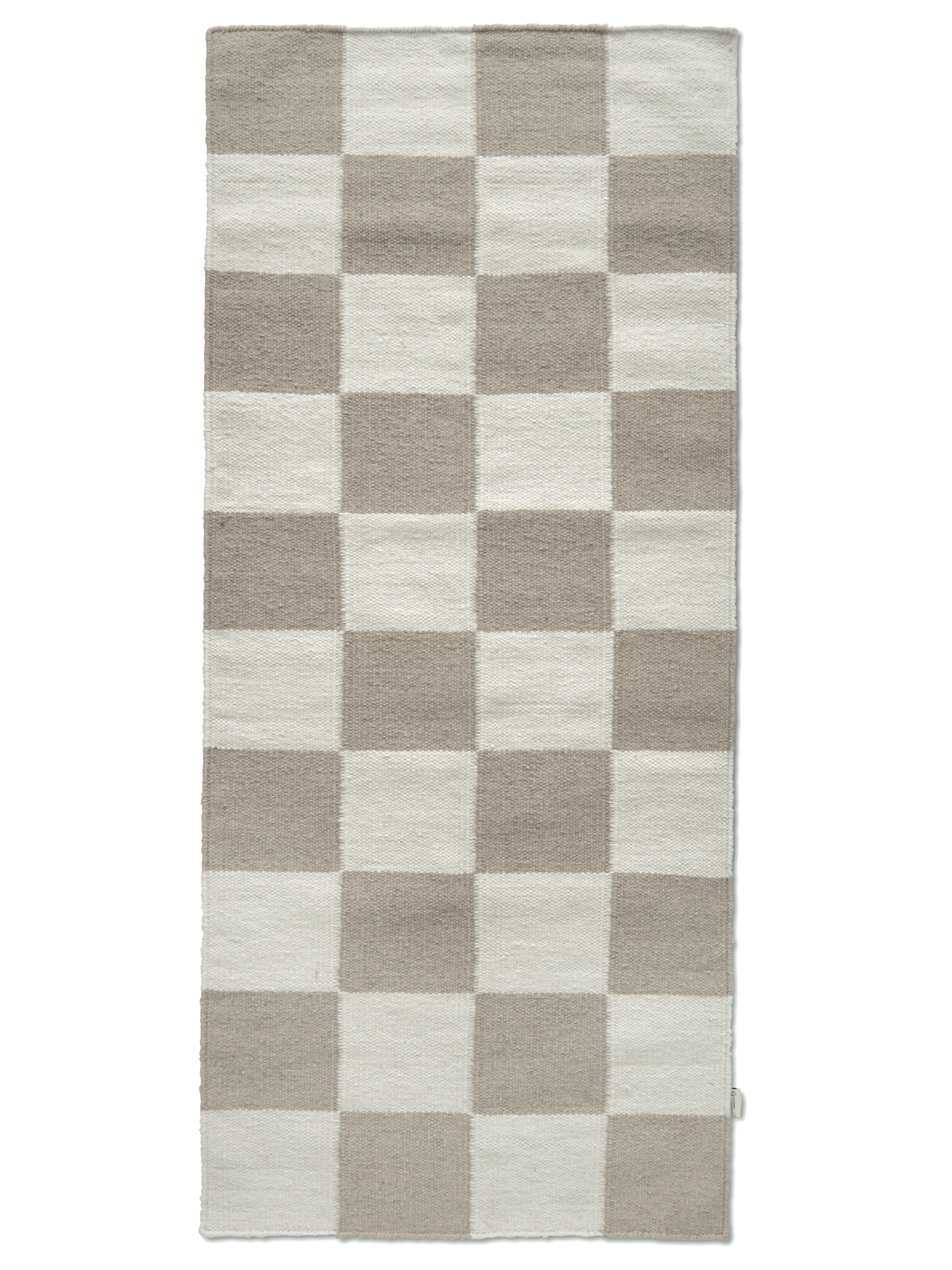 Classic Collection - Squares Käytävämatto Valkoinen/Luonto 80x200 - Ull - Käytävämatot