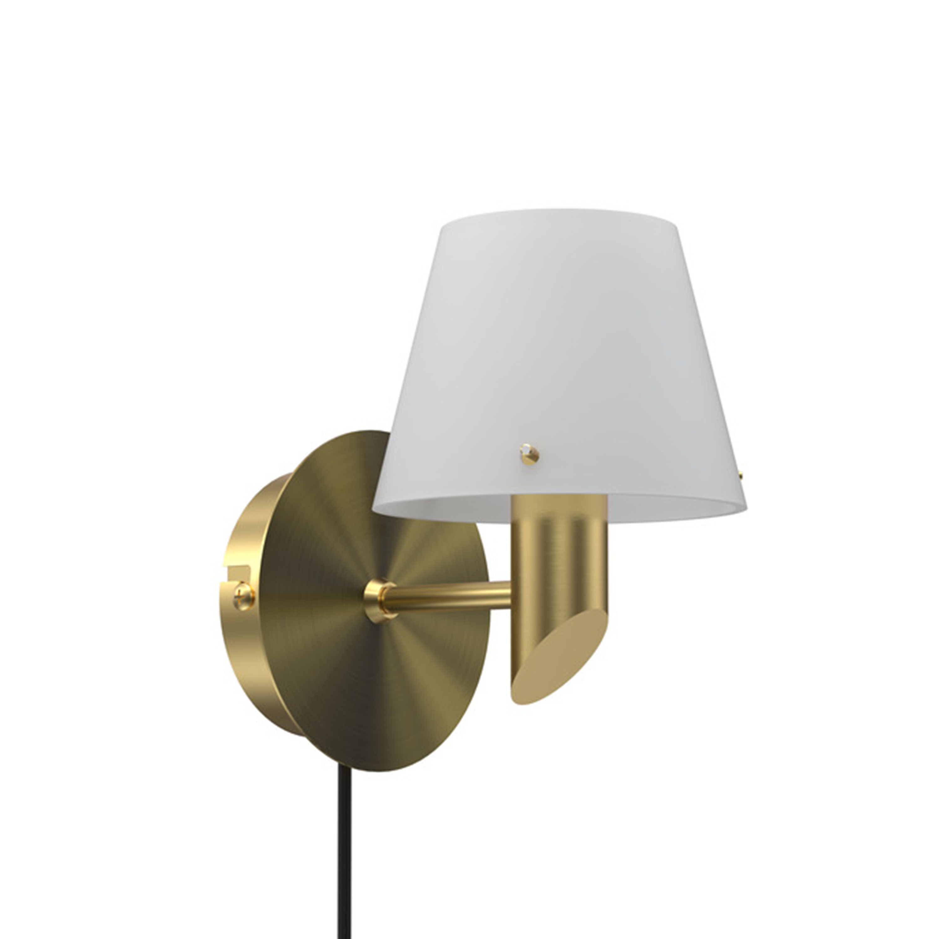 Gil Wandleuchte Satinmessing / Opalglas