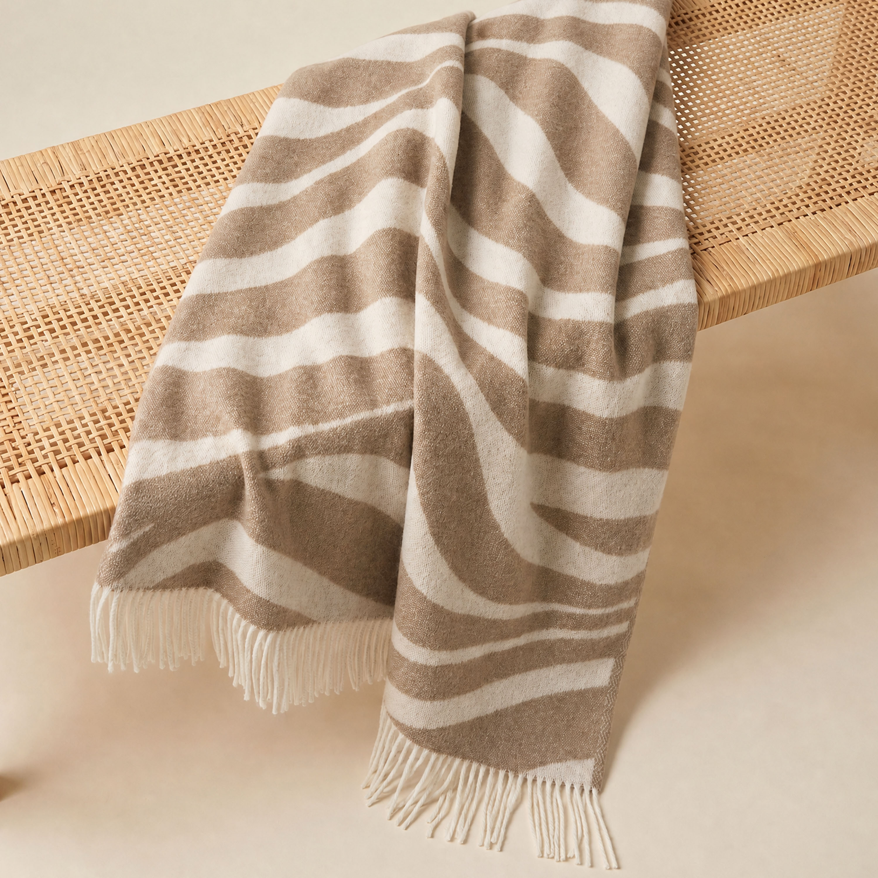Classic Collection Flow Pläd Beige 130x180