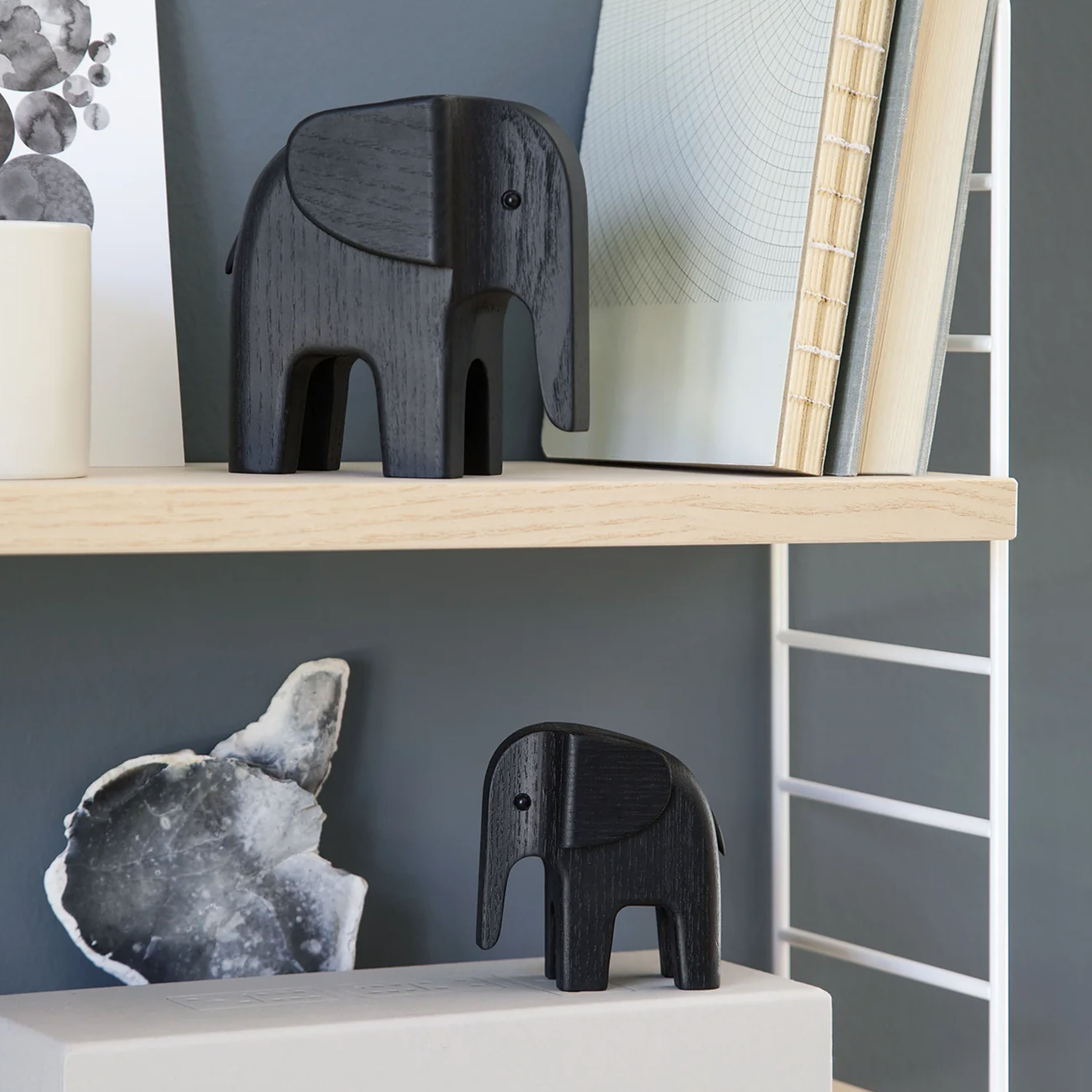 Novoform Baby Elephant Dekoration Schwarz Gebeizte Esche