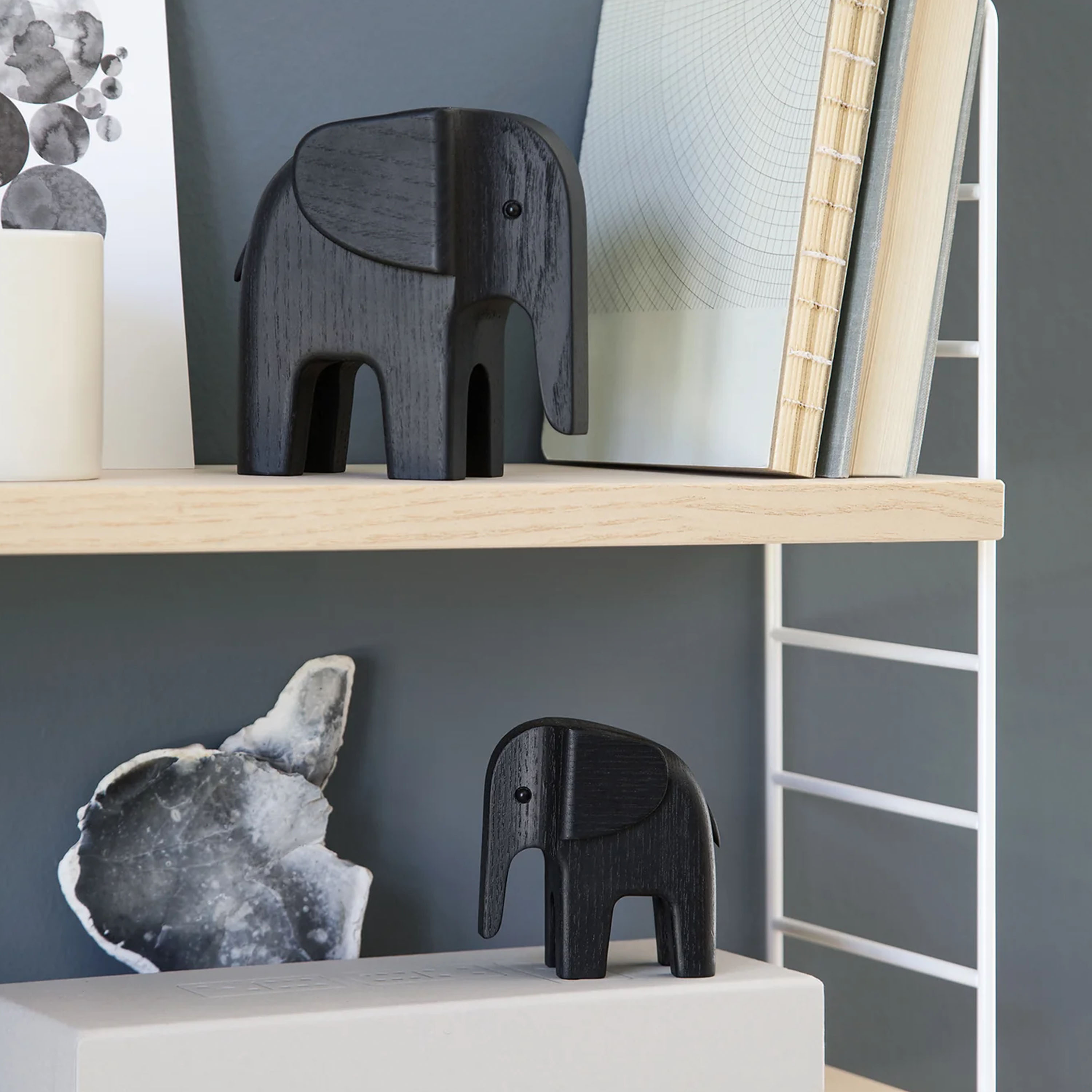 Novoform Elephant Dekoration Schwarz Gebeizte Esche