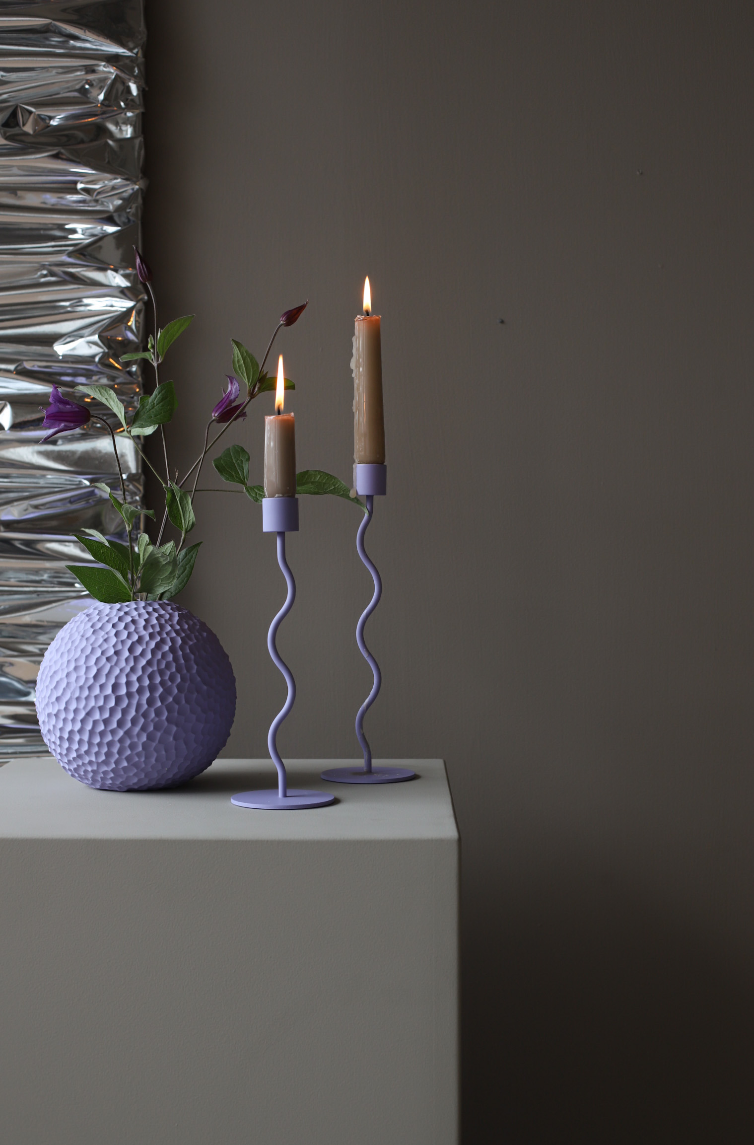 Cooee Design Curved Ljusstake Mauve 23cm