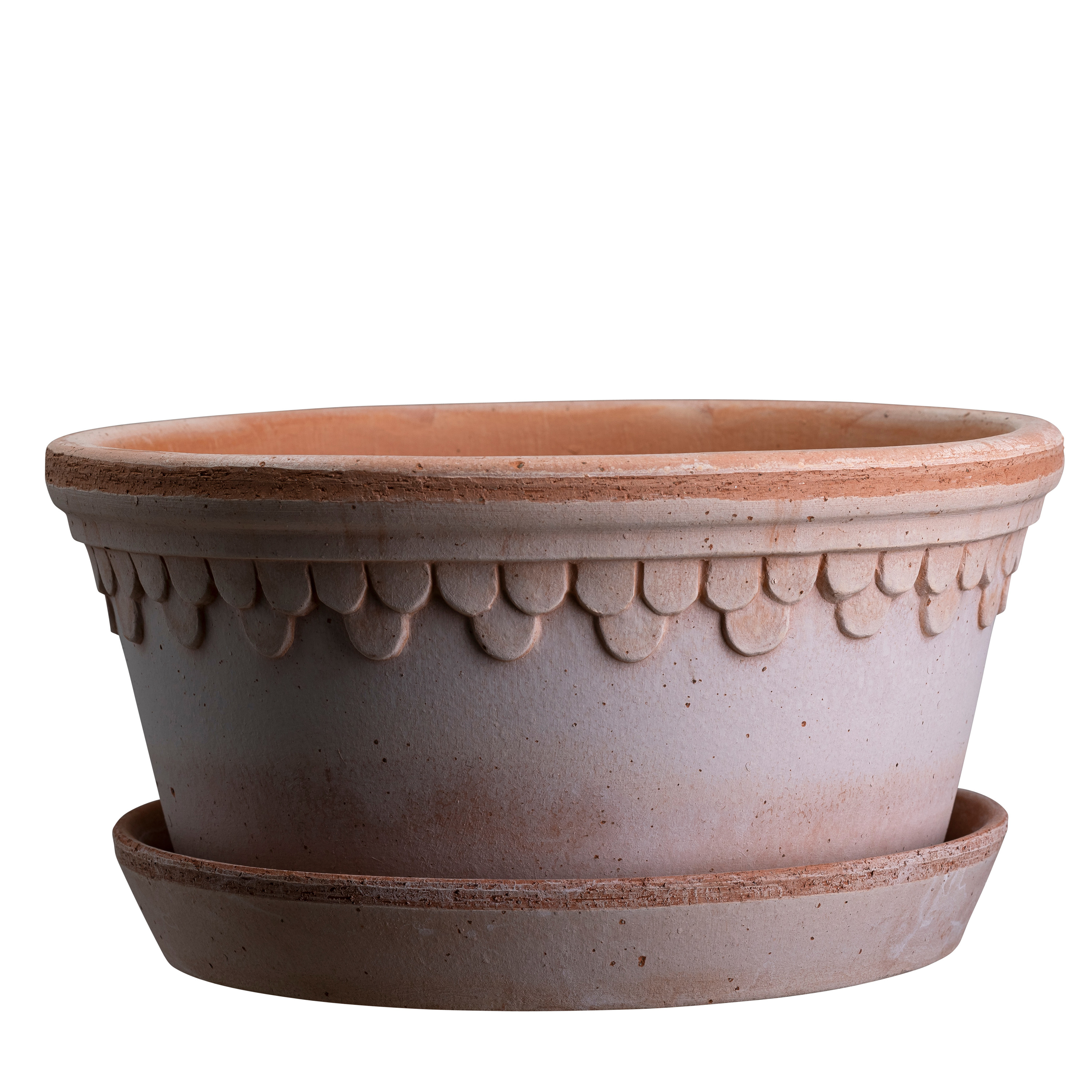 Københavner Low Kruka med fat Raw Rosa Terracotta Ø30