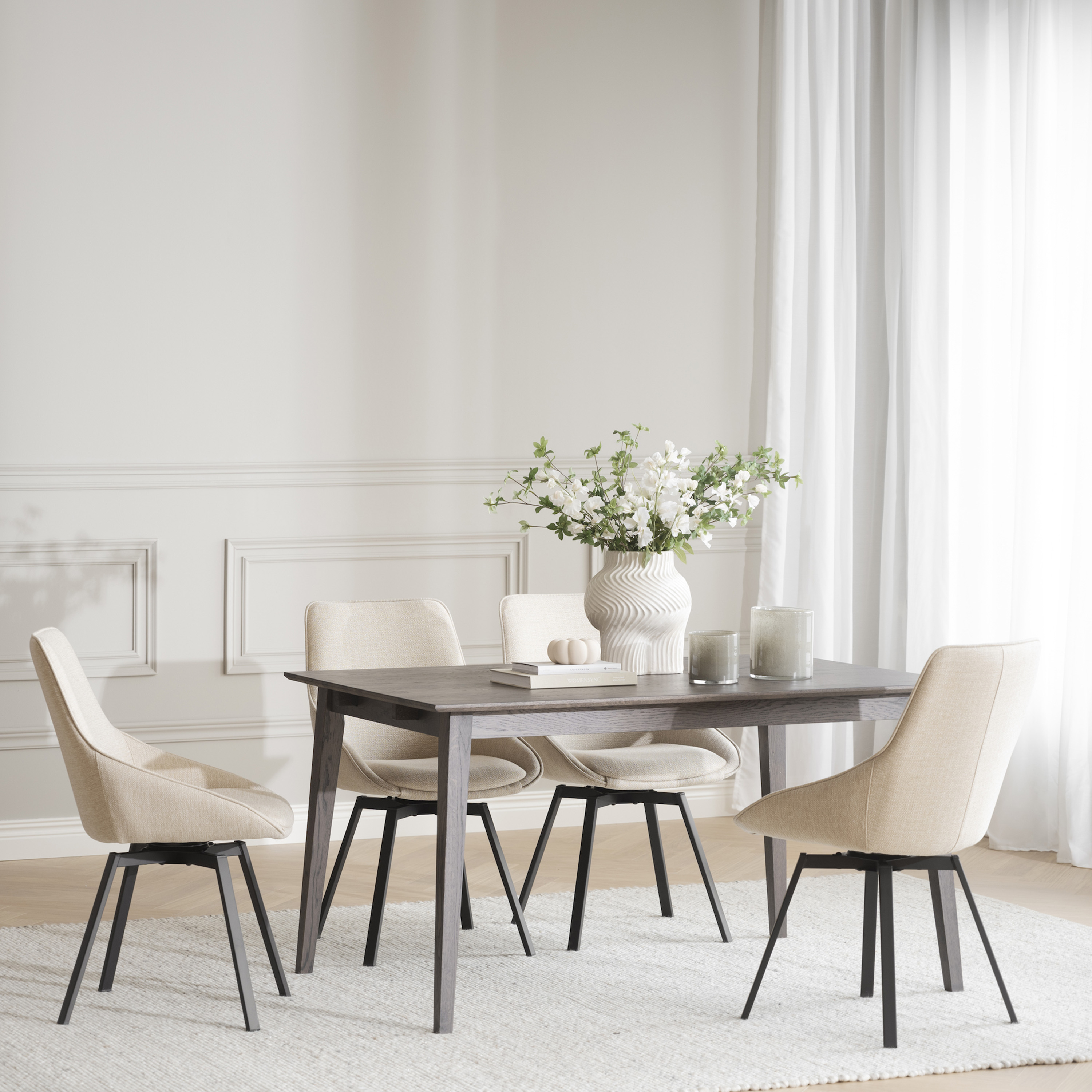 Rowico Home Alison Esszimmerstuhl Hellbeige/Schwarz