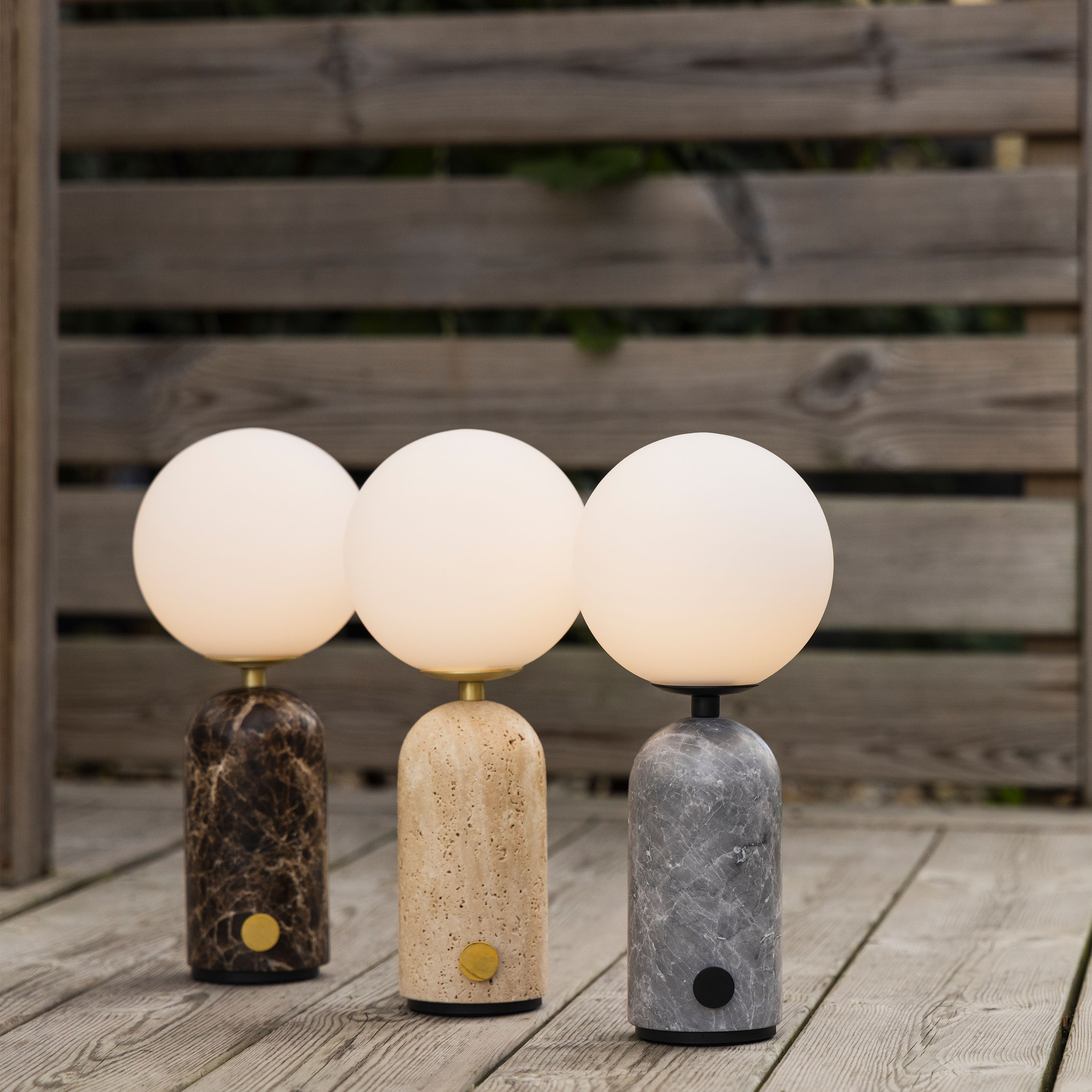 Globen Lighting Torrano Bærbar Bordlampe Brun Marmor