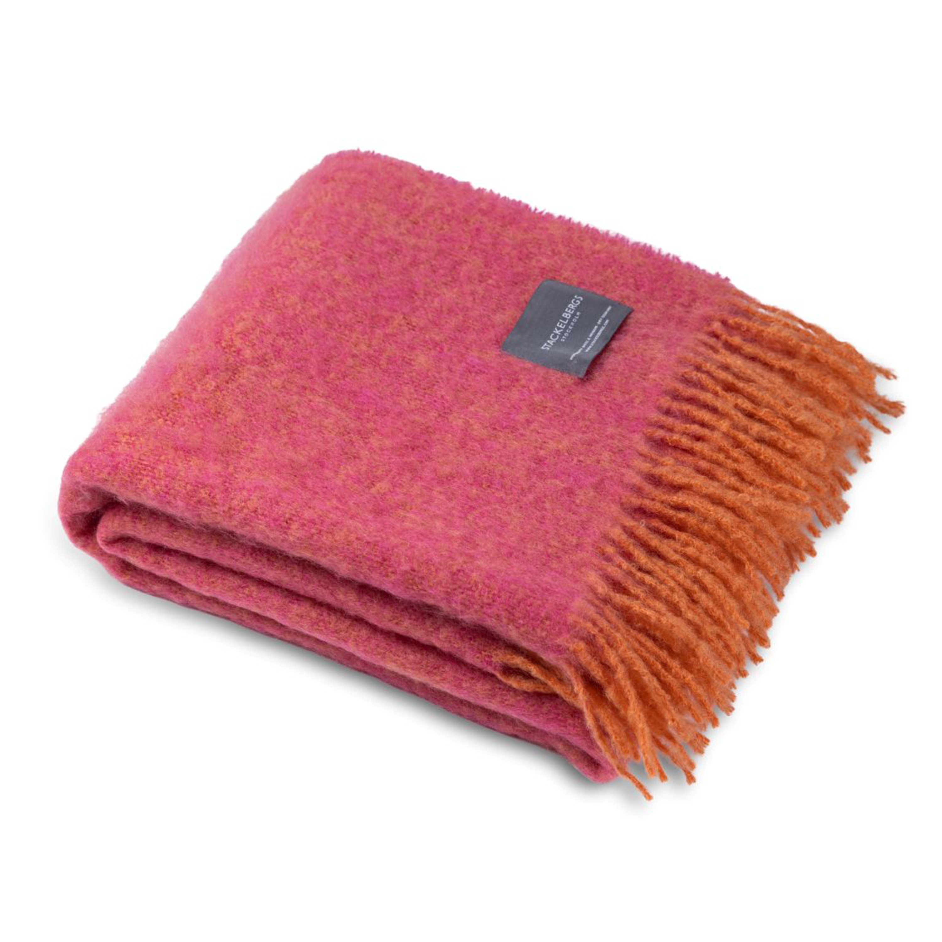 Mohair Decke Orange/Pfingstrose Melange