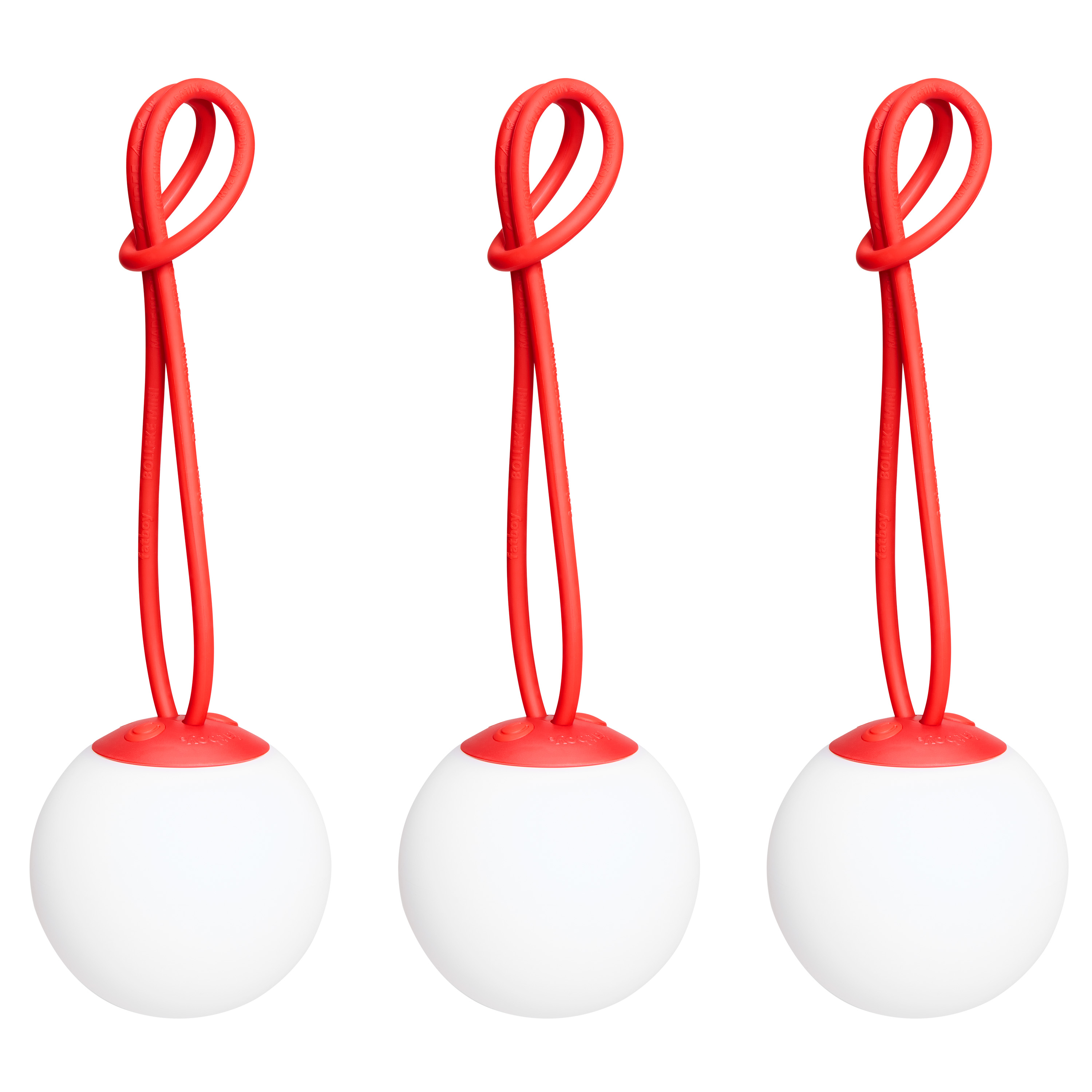 Fatboy - Bolleke Mini Bærbar Lampe Red 3-pack - Rød  - Portable lamper