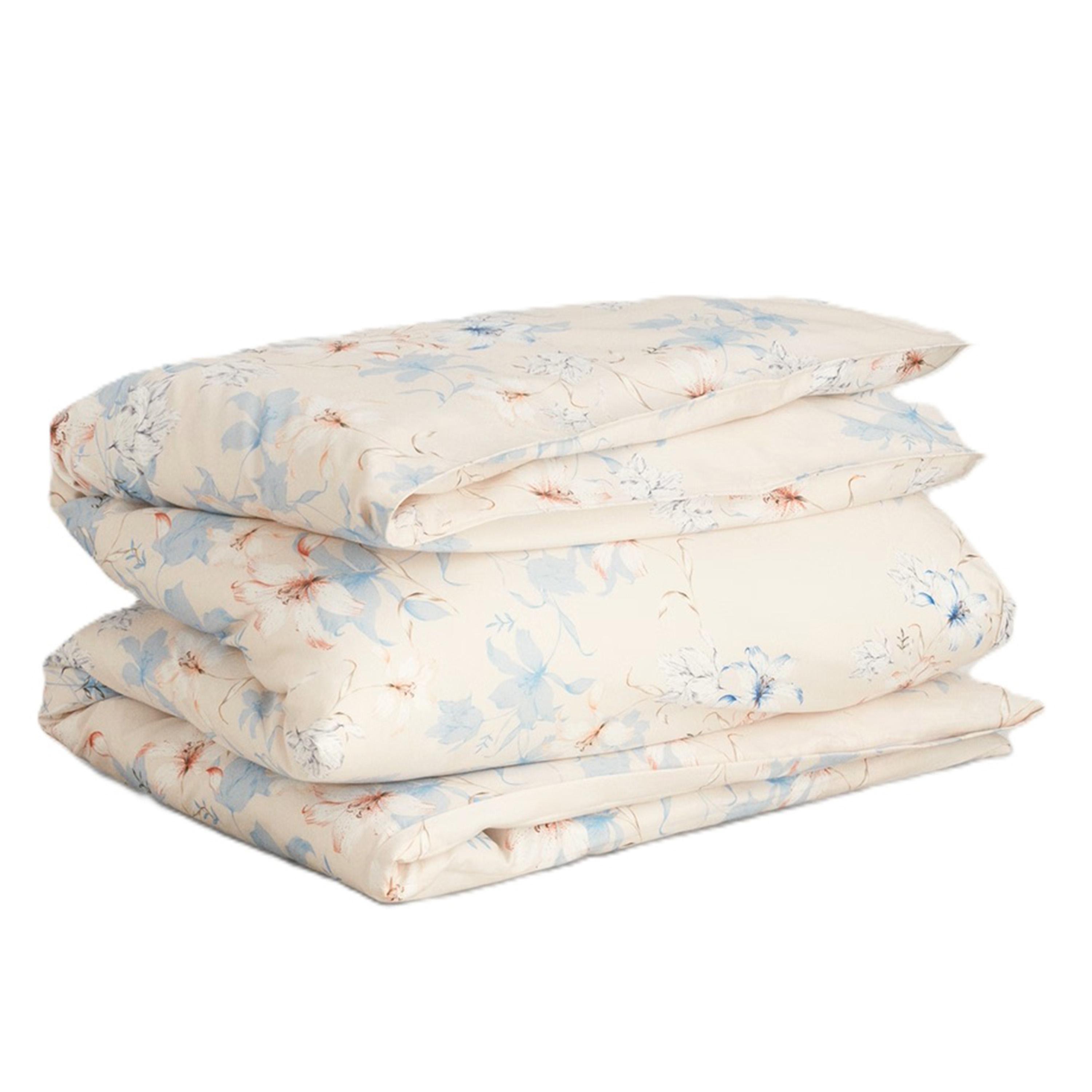 GANT Home - Floral Print Påslakan Satin White Sand Enkel - Beige