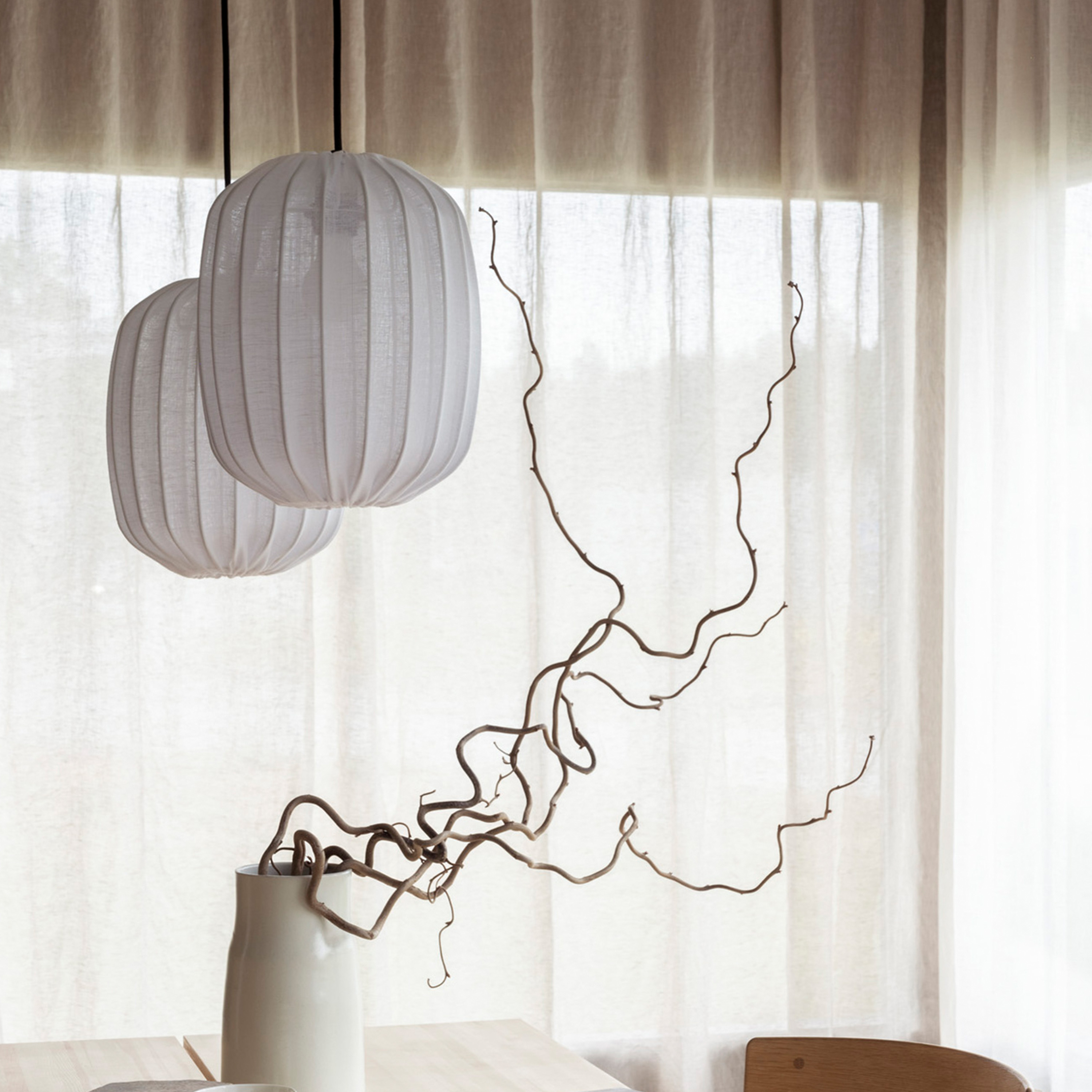 Watt &amp; Veke Prisma Lampskärm Linen White Ø25