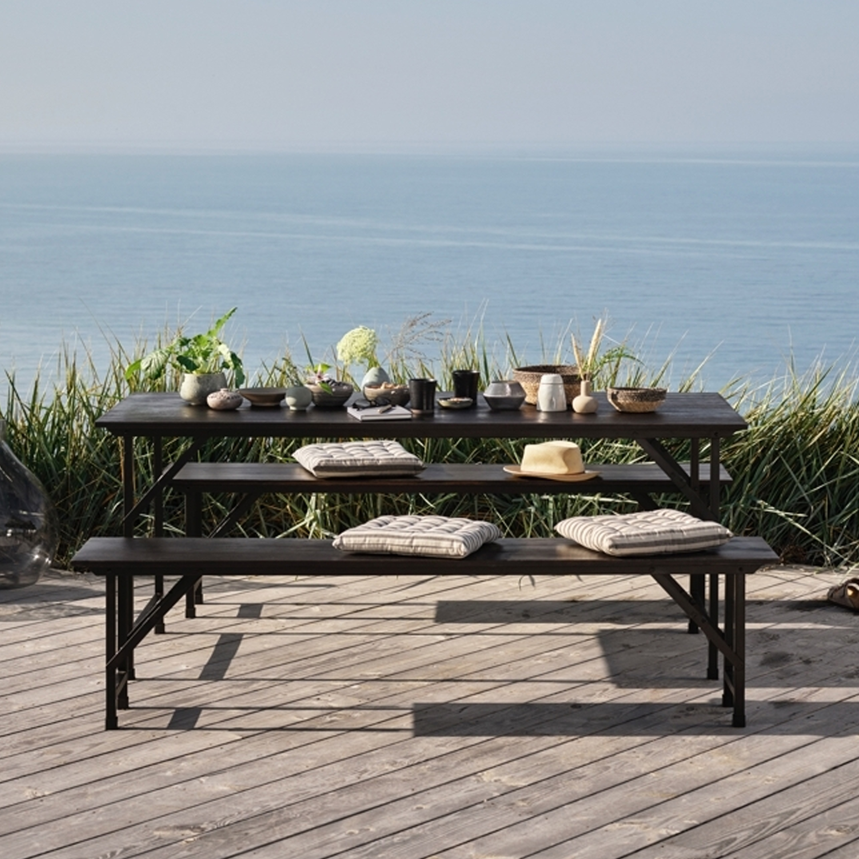 House Doctor Party Benk Sammenleggbar Svart 180cm