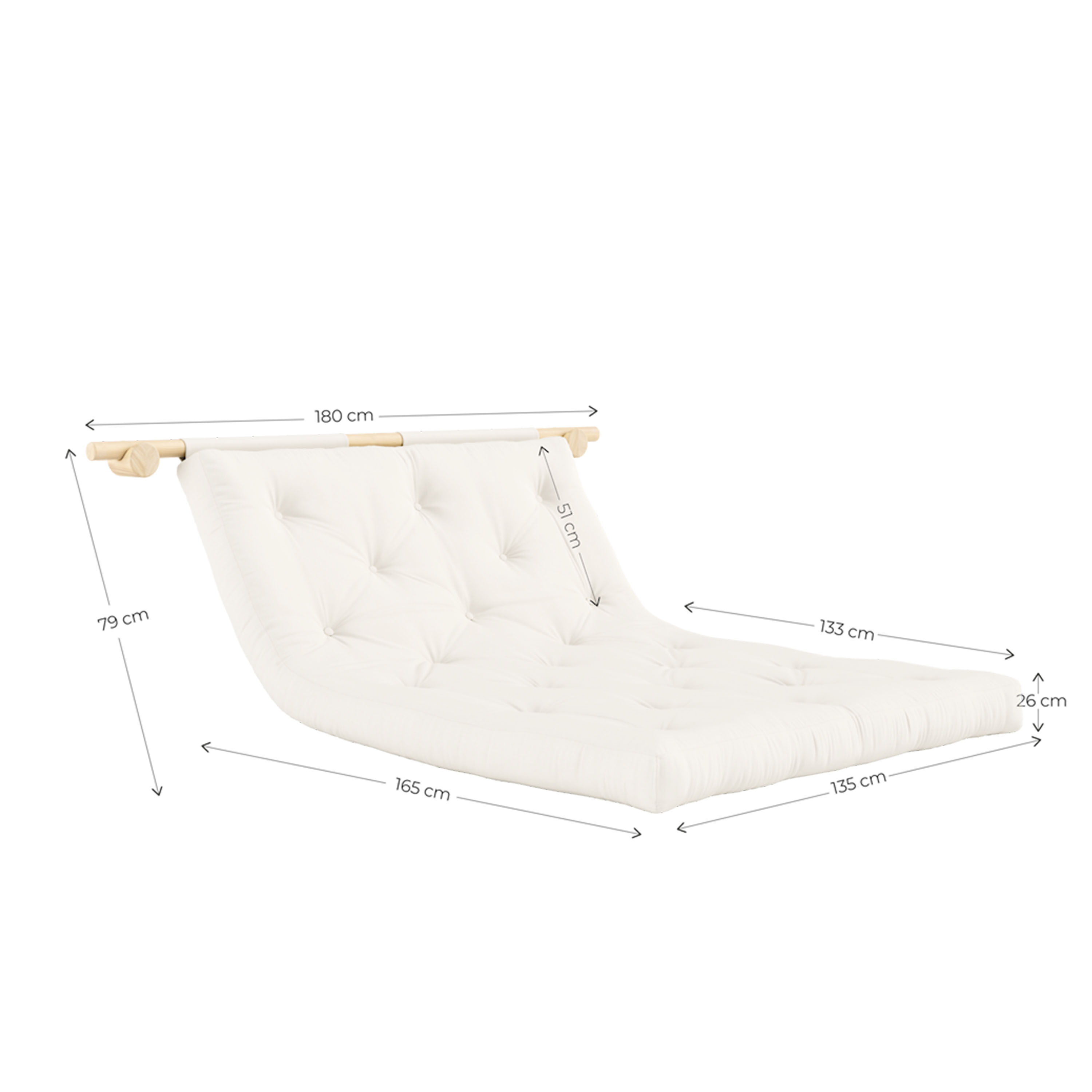 Karup Design Hooked Bäddsoffa Raw/Natural 135x200