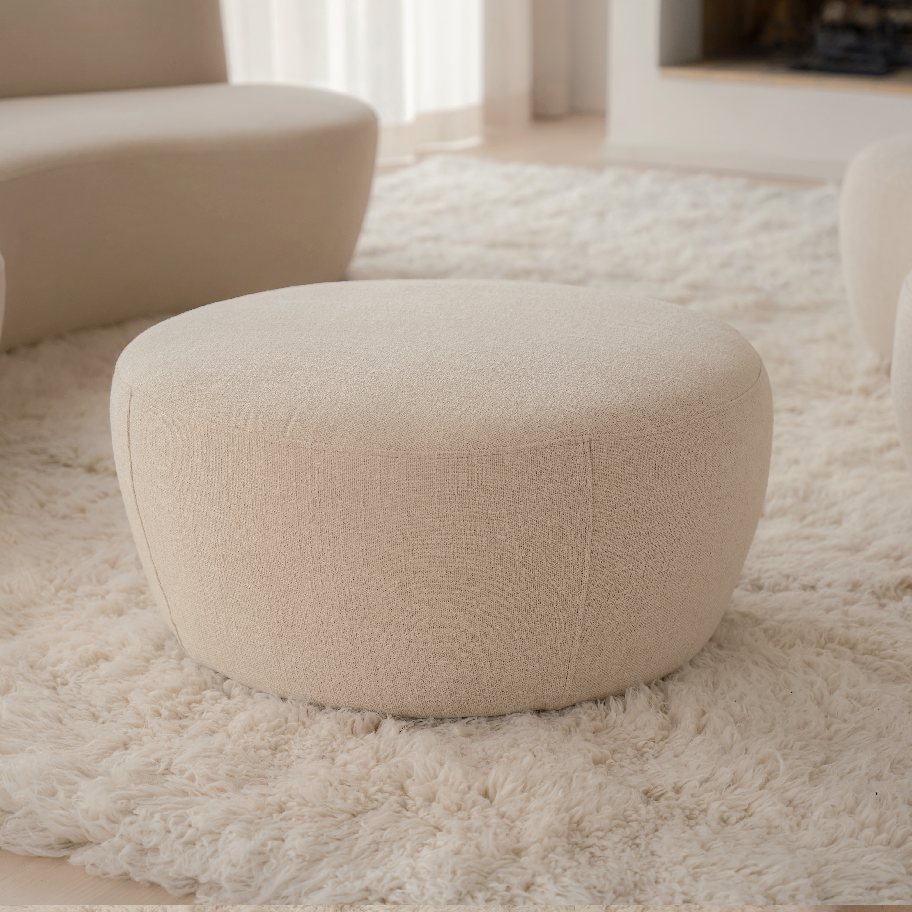 Sleepo Collection Moon Sittepuff Bouclé Beige 80cm