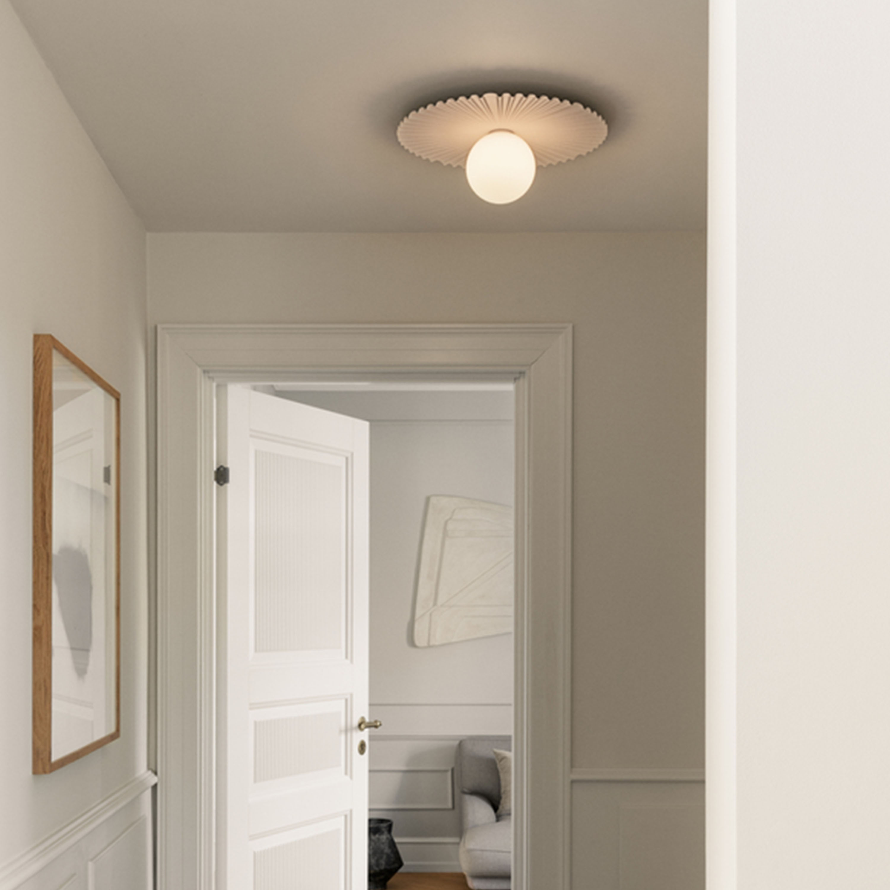 Nuura Liila Muuse Vägg/Taklampa White/Opal Ø42
