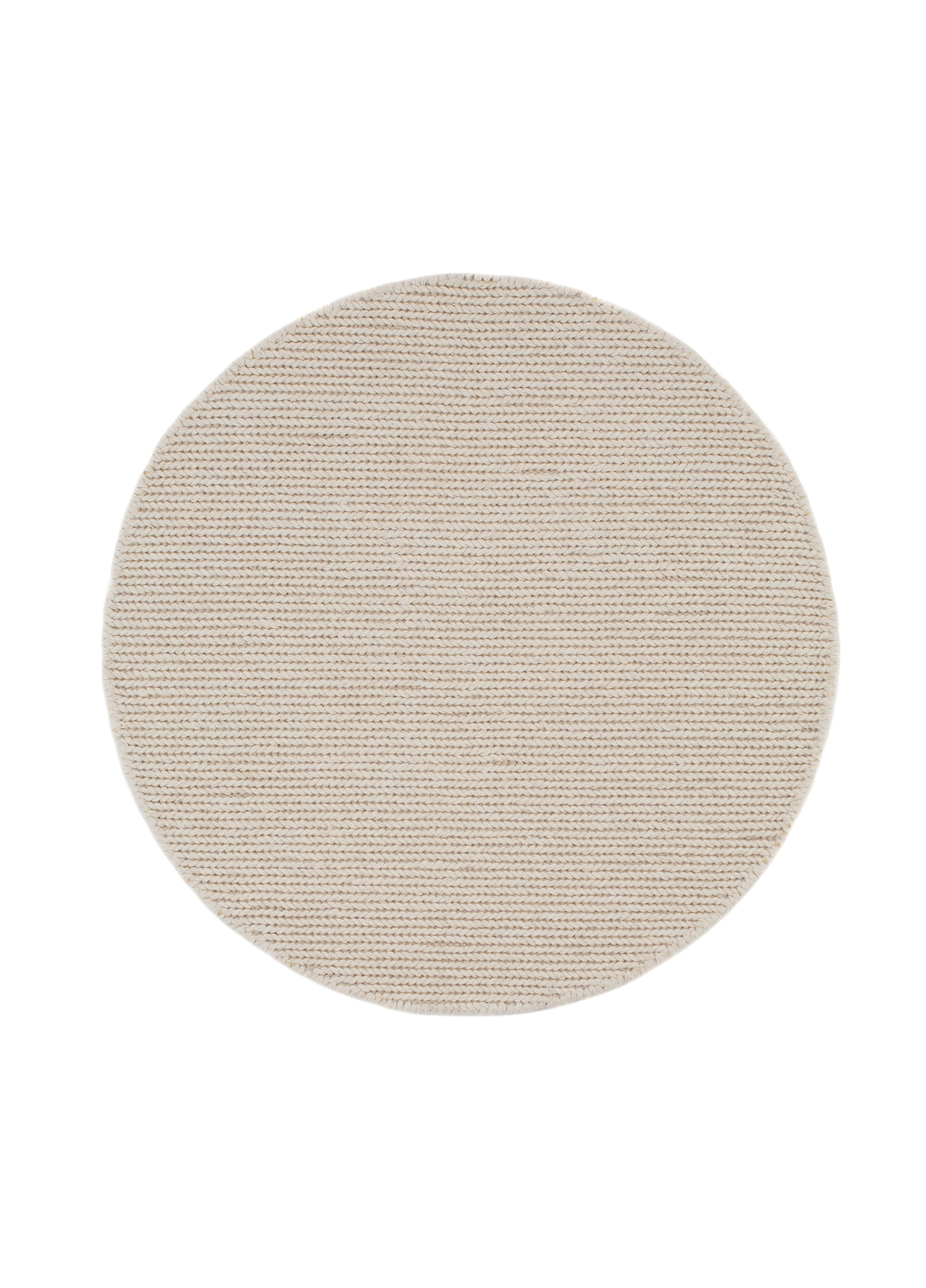 KM Carpets - Dina Ullmatta Rund Flätad Vit Ø300