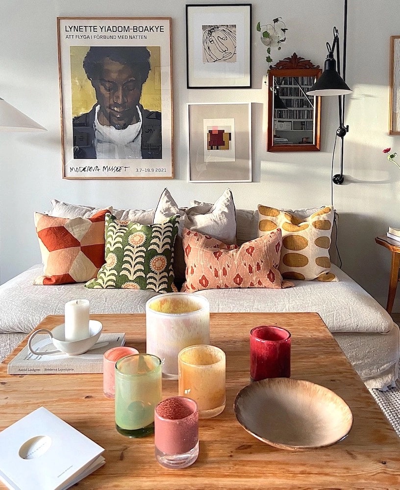 Chhatwal &amp; Jonsson Alok Linen Kuddfodral Beige/Cactus Green/Rose 50x50