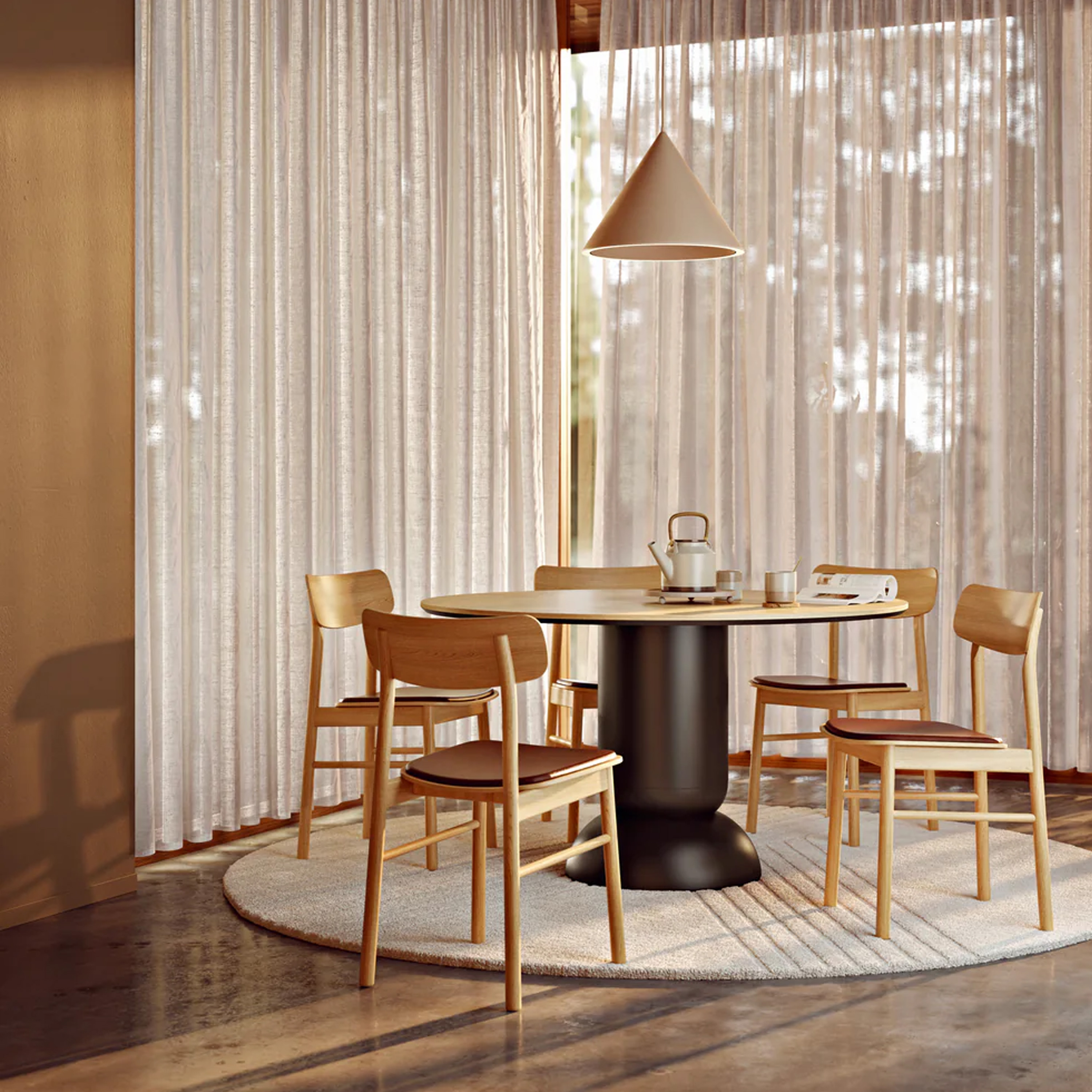 Woud Soma Spisestol Eik/Konjakk Lær