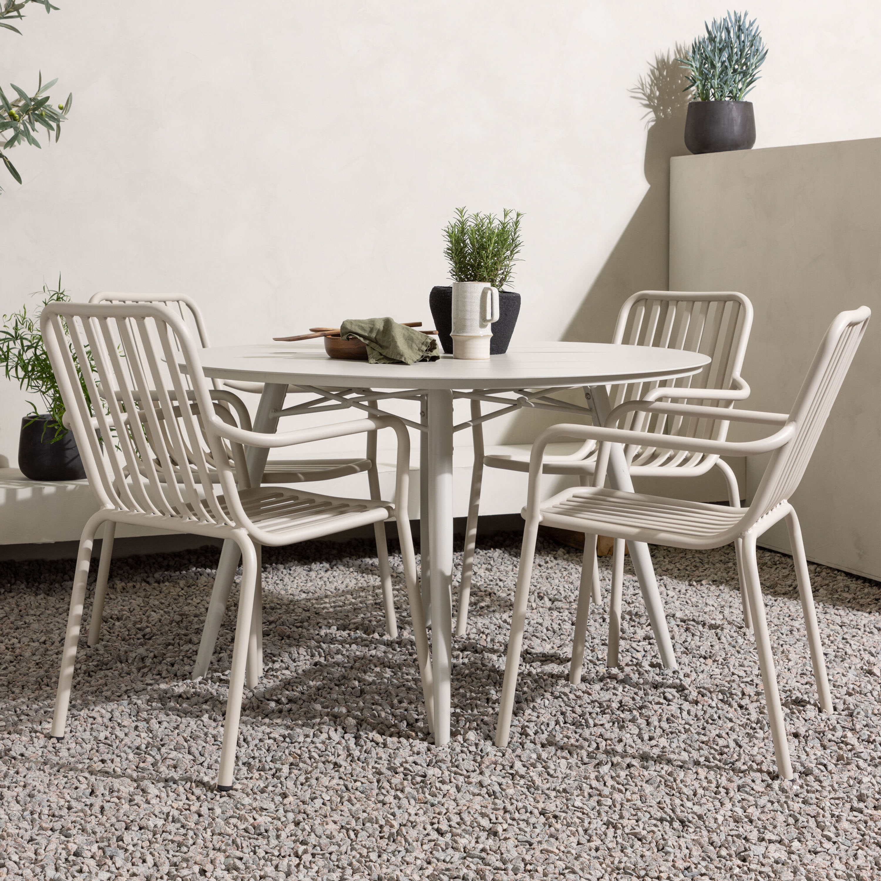 Venture Home Lina Matgrupp Beige Ø120