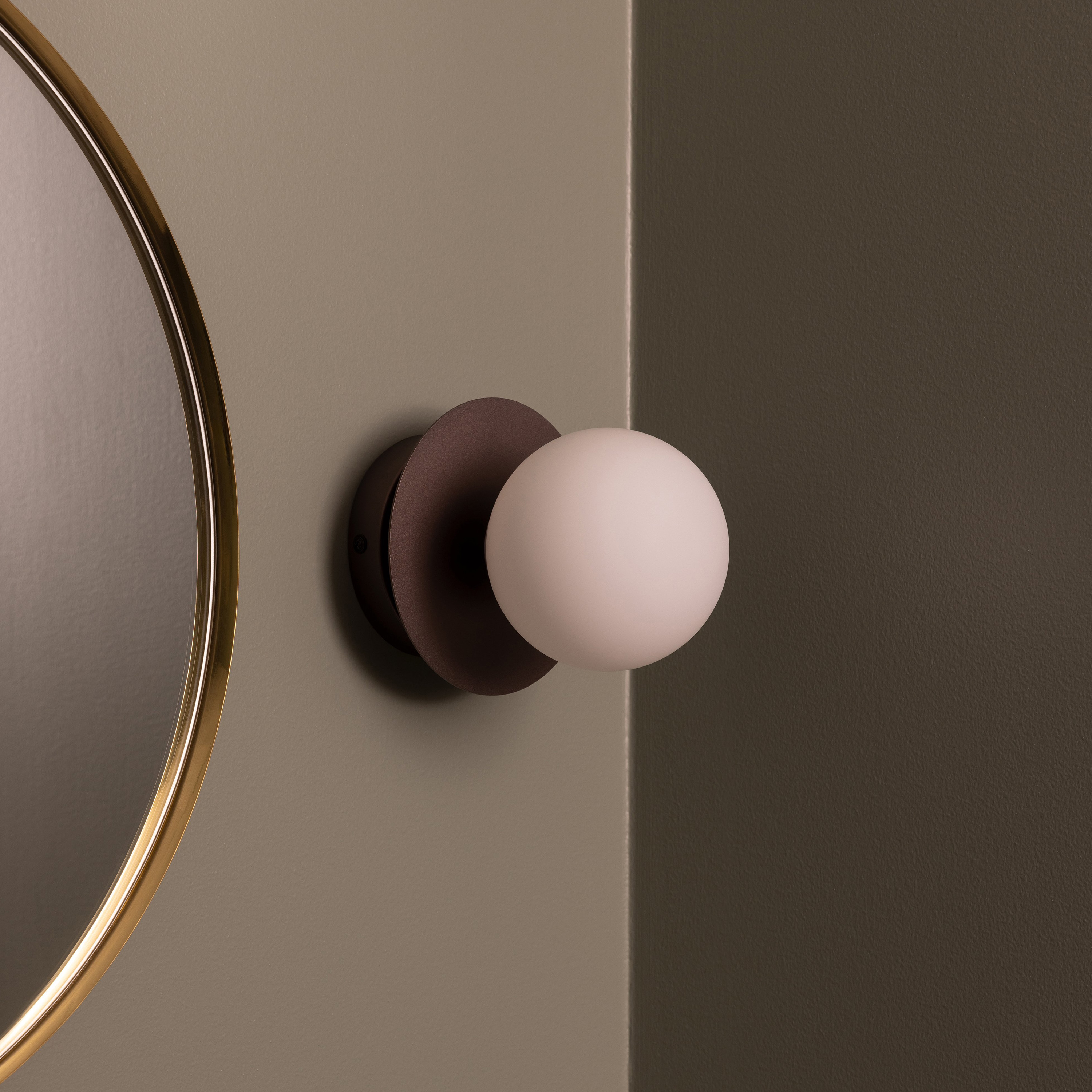 Globen Lighting Art Deco Vägglampa/Plafond Bronze/Vit Ø16