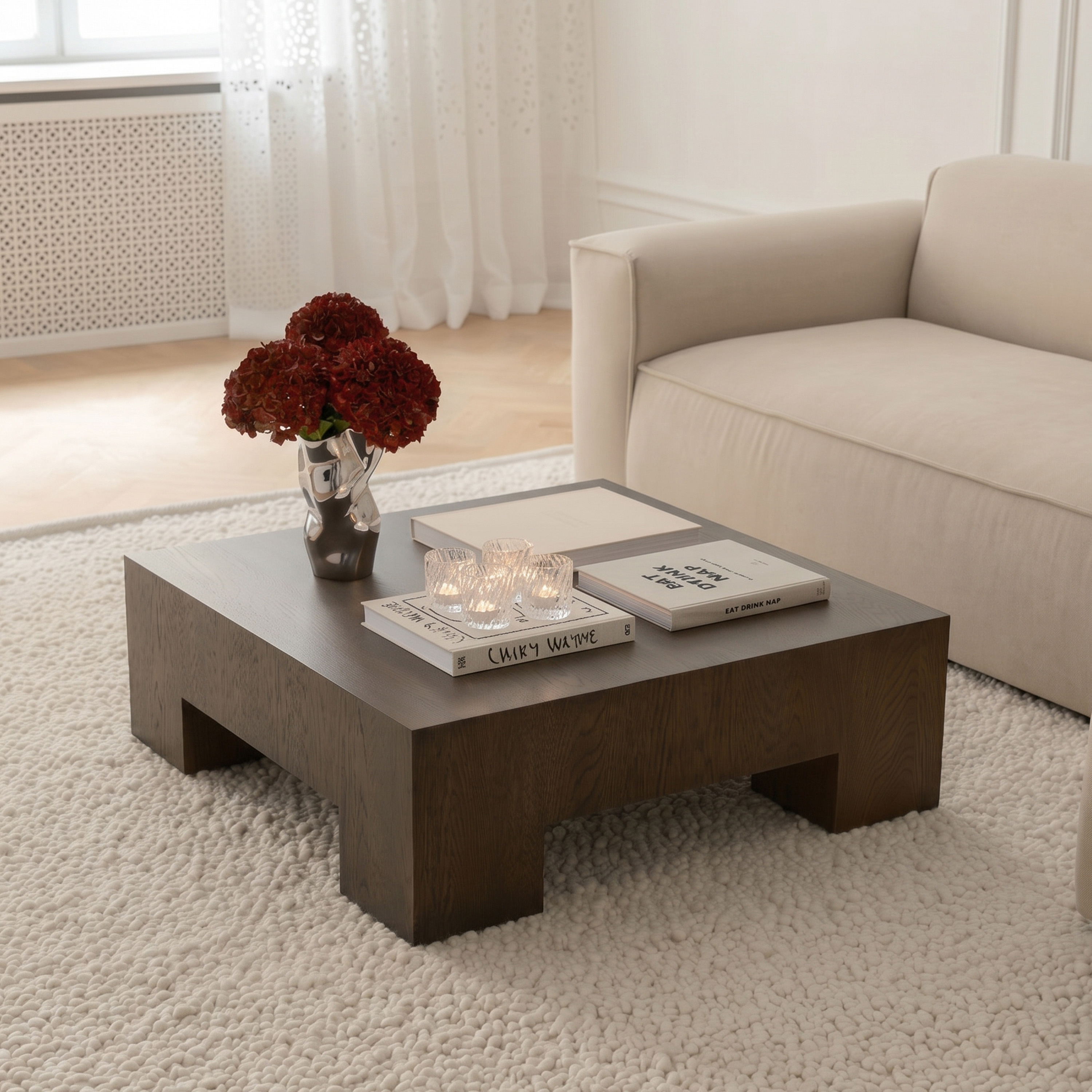 Sleepo Collection Chunky Soffbord Brunbetsad Ek 90x90