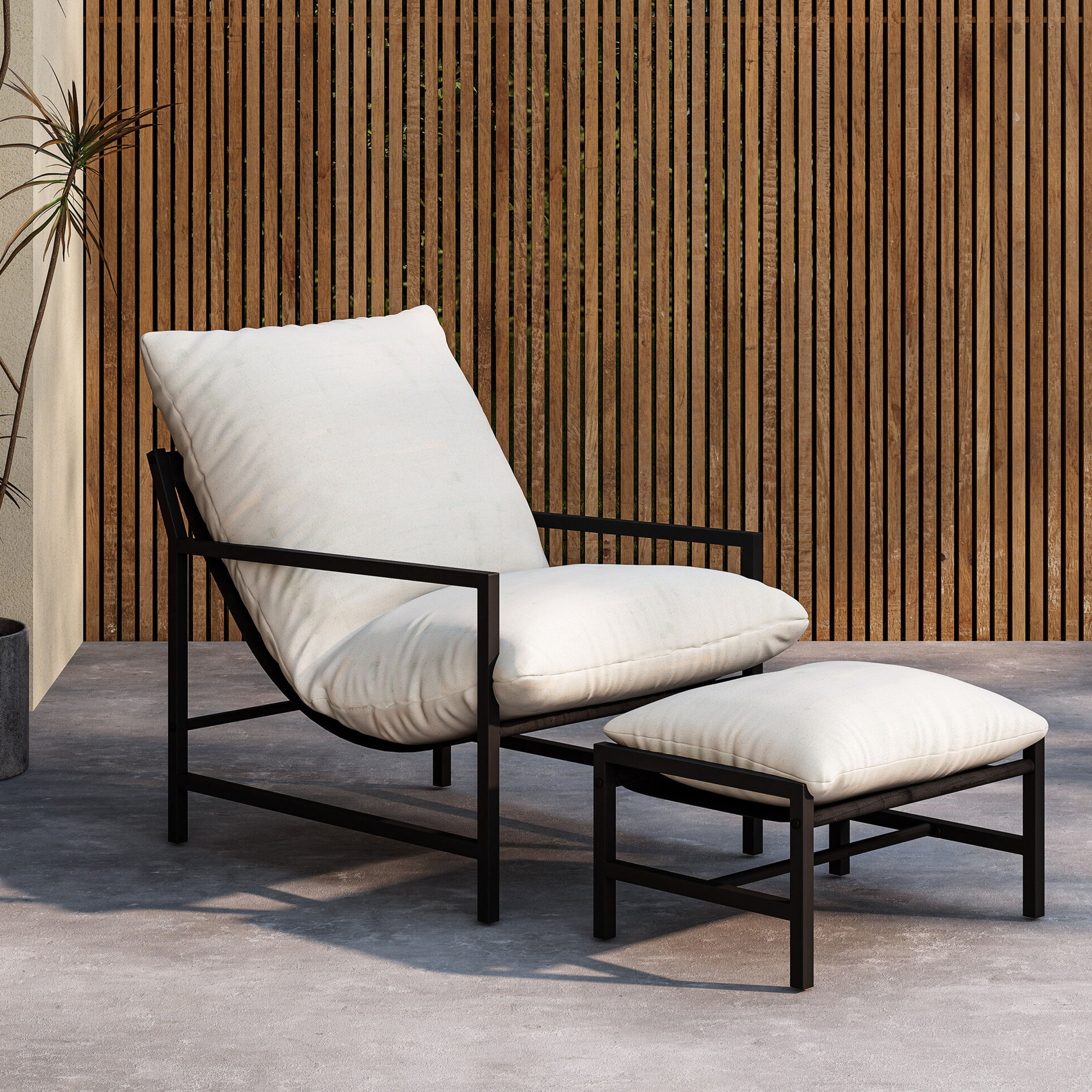 Venture Home Corso Loungestol Black/Beige