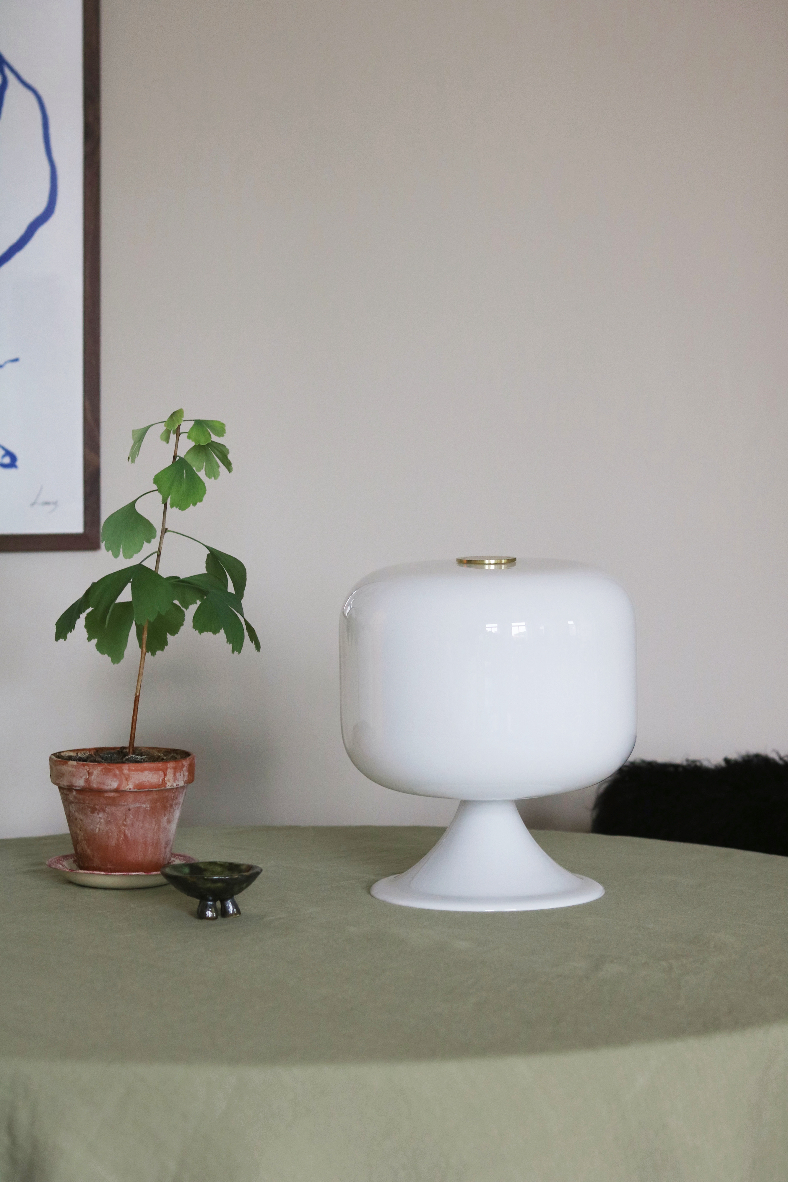 Globen Lighting Bullen Tischlampe Weiß 25cm