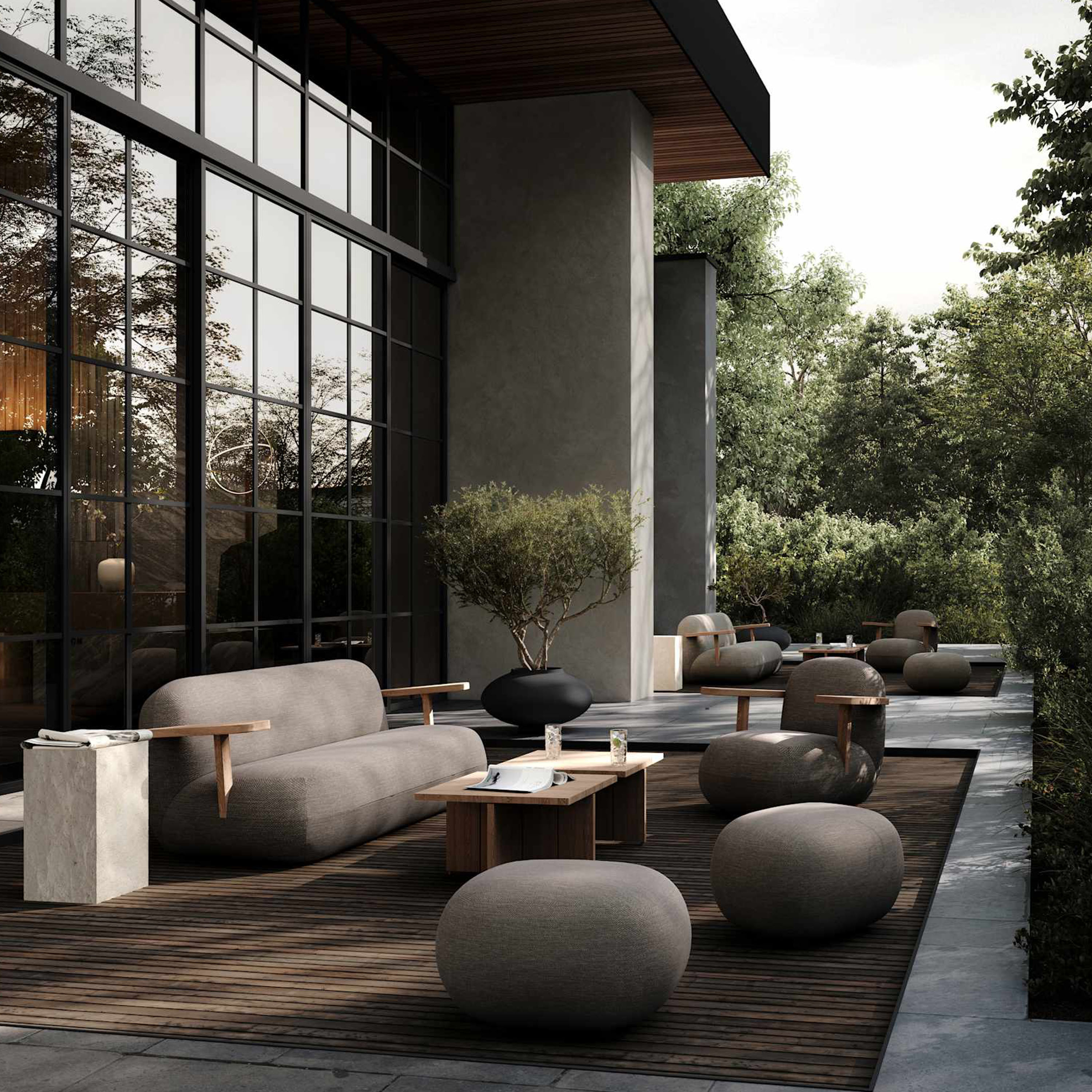 101 Copenhagen Toe Loungefotölj Teak/Stone Gray