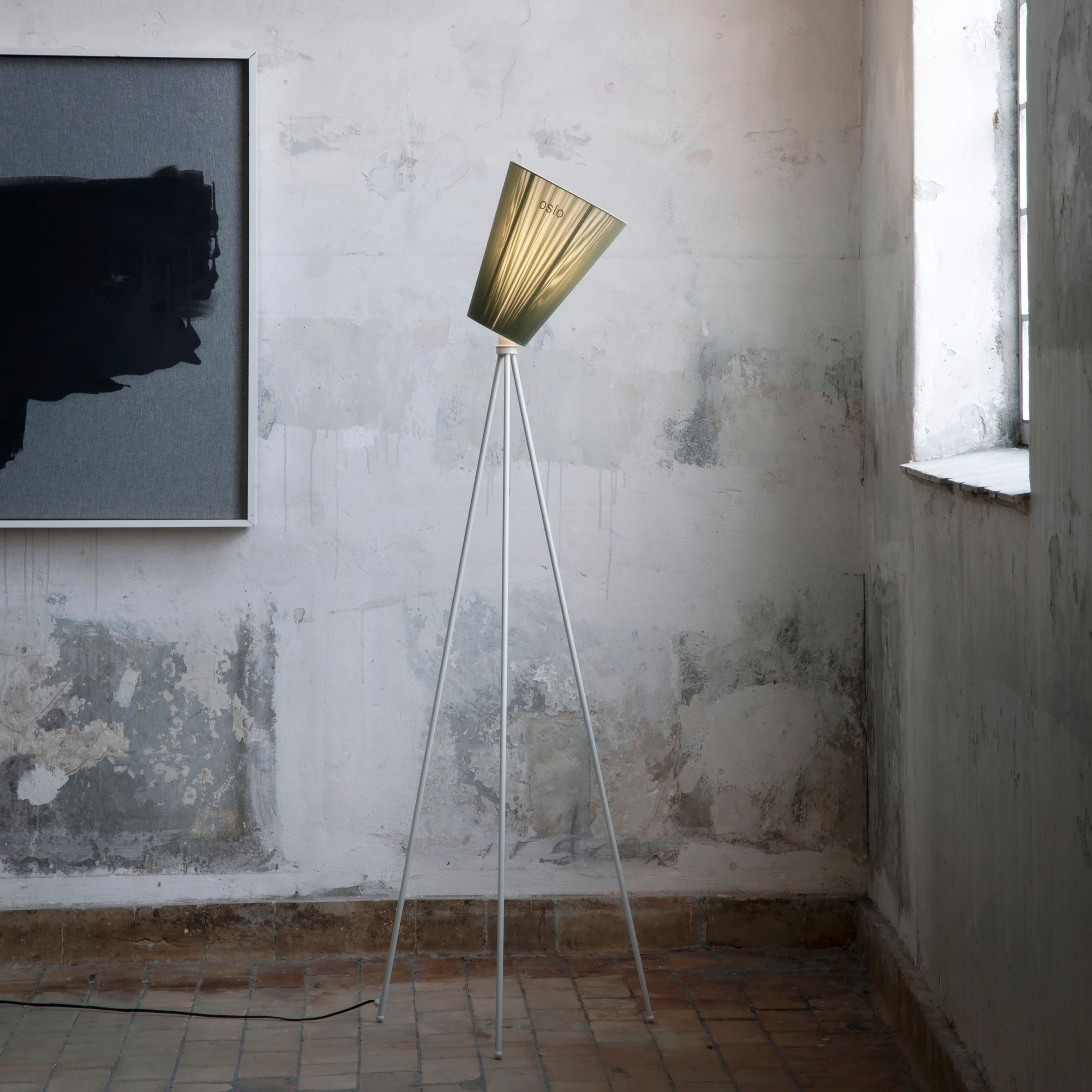 Northern Oslo Wood Gulvlampe Skjerm Olive Green