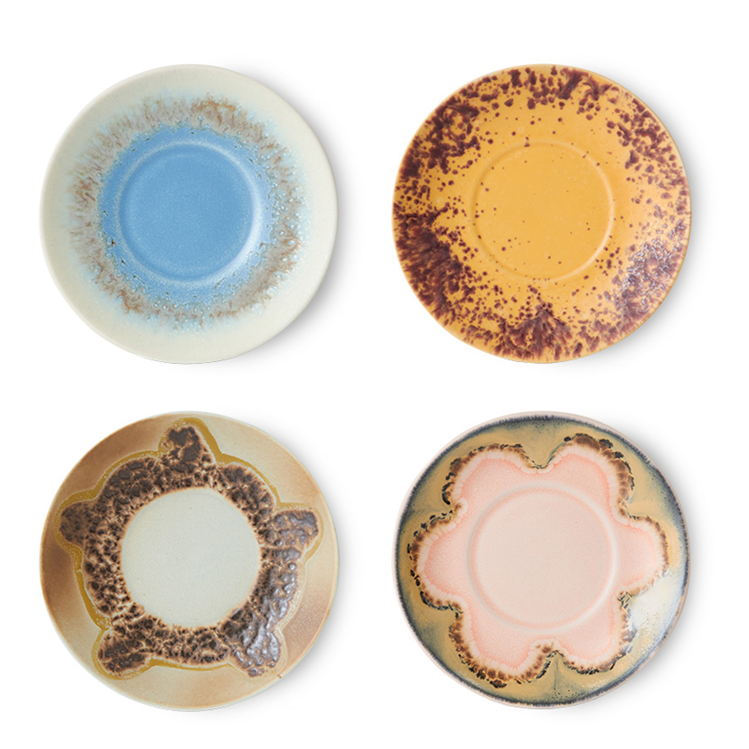 70s Ceramics Assiett Ocean 4-pack