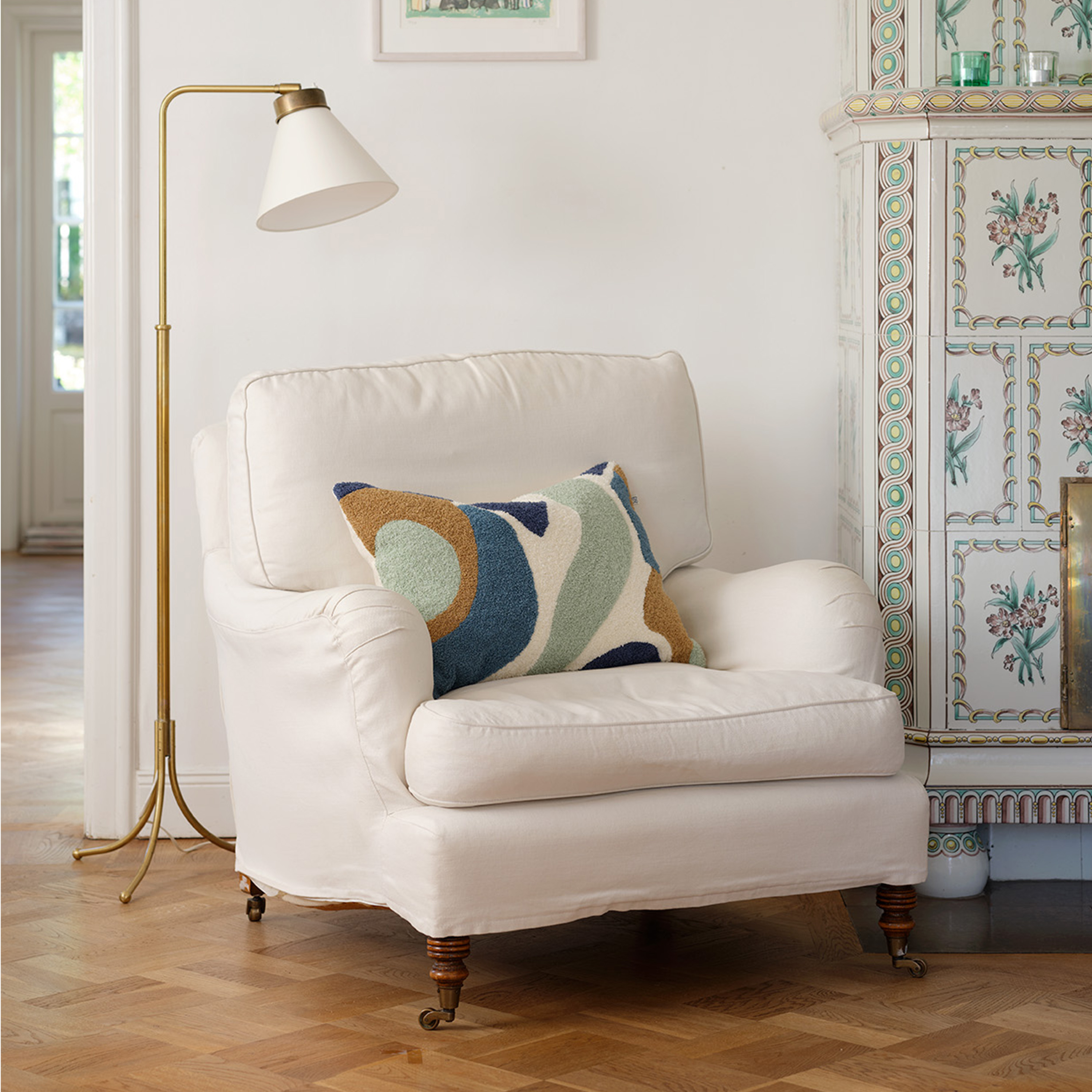 Chhatwal &amp; Jonsson Godavari Kissenbezug Heaven Blau/Aqua/Sand/Off-White 50x50 cm