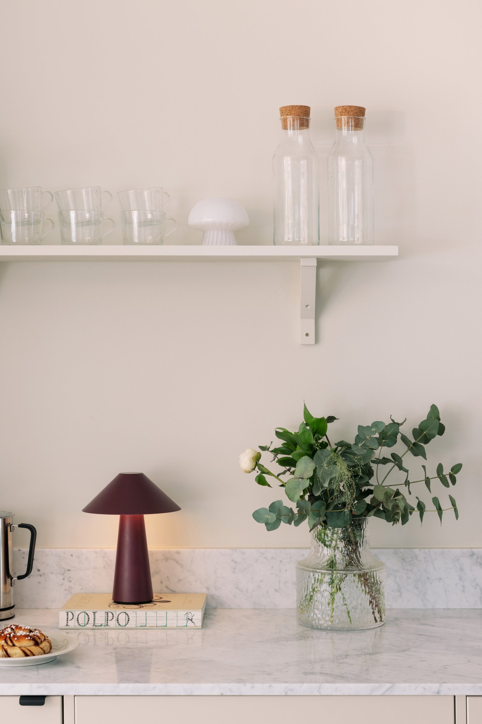 Globen Lighting Cannes Portabel Bordslampa Burgundy 26cm