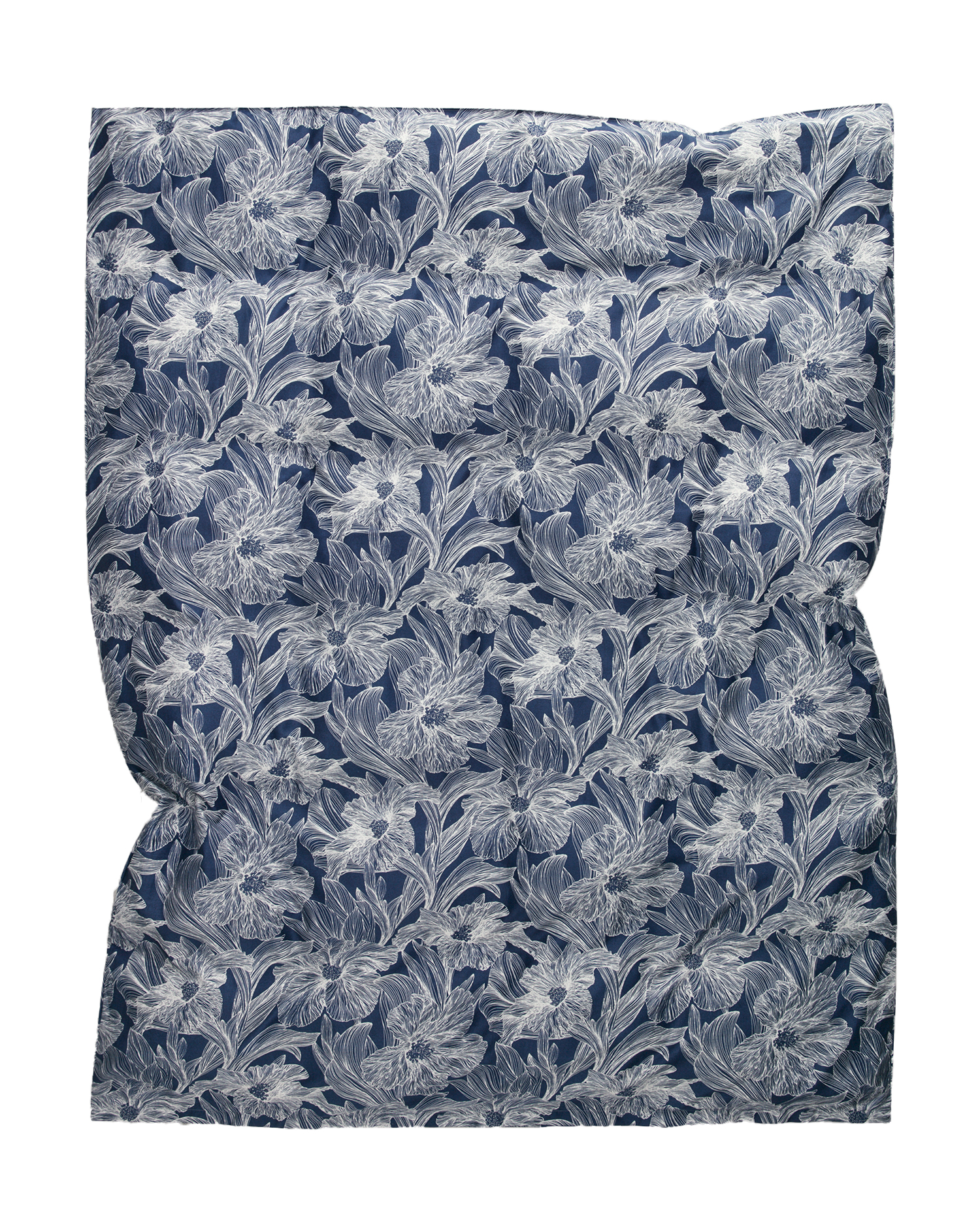 GANT Home - Floral Waves Påslakan Dusty Navy Enkel - Blå