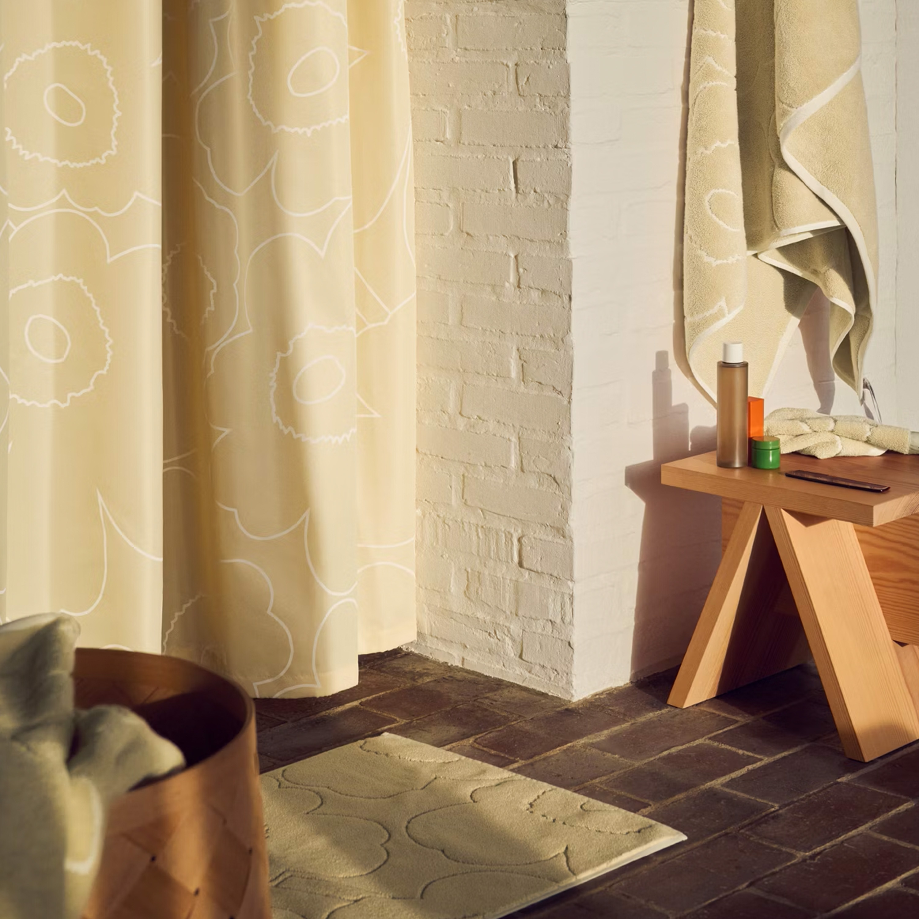 Marimekko Piirto Unikko Kylpymatto Straw/Off White 80x50