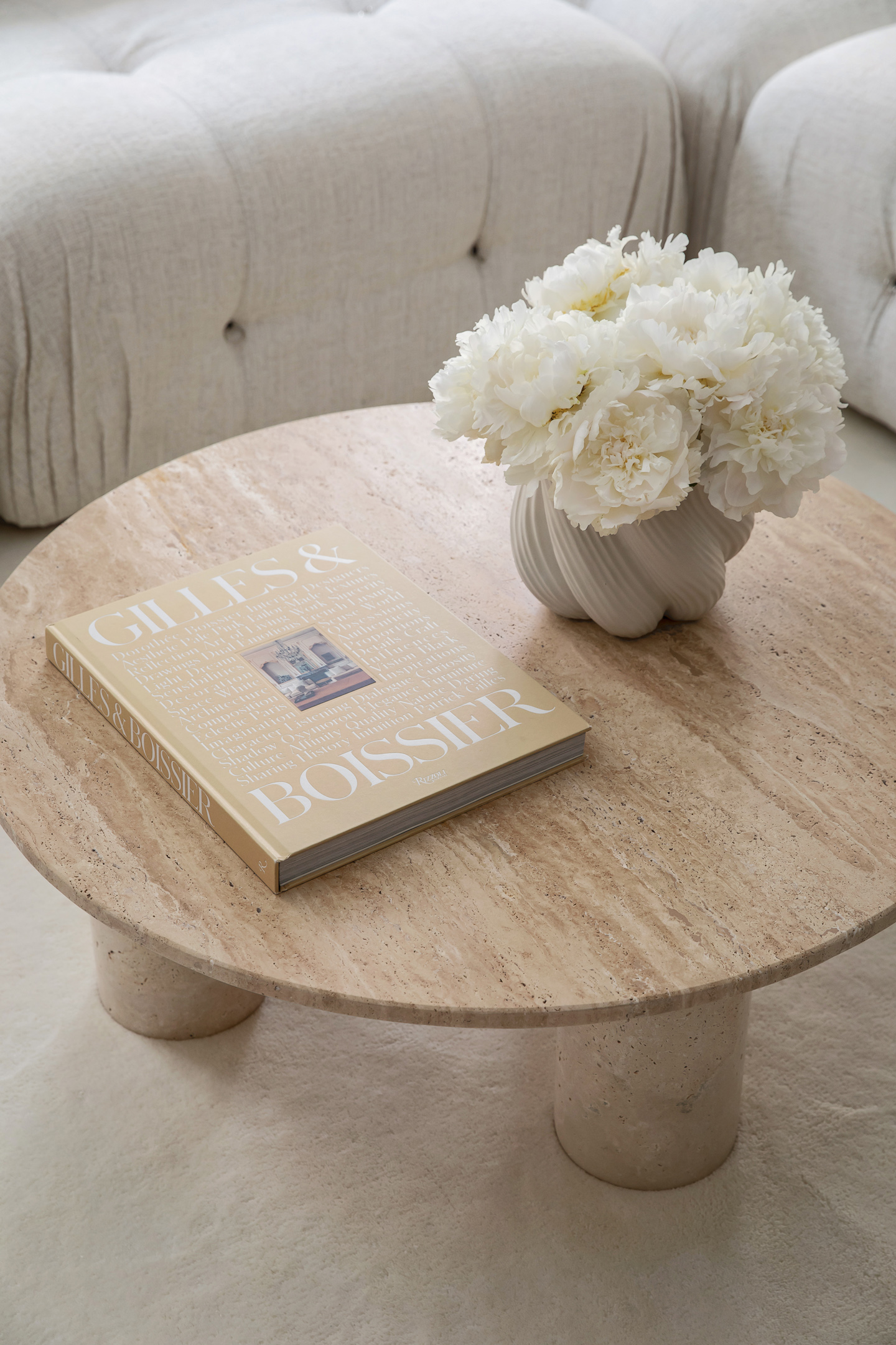 Sleepo Collection Valeri Soffbord Travertin 85cm