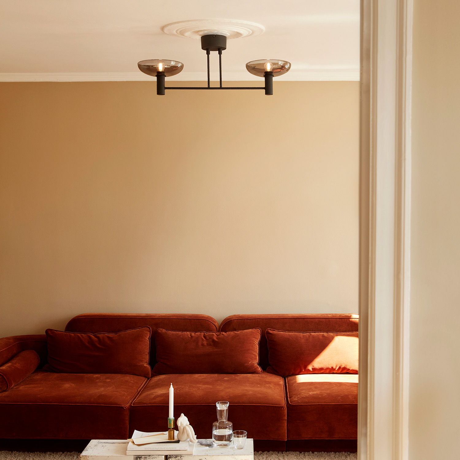 CO Bankeryd Ufo Taklampa Long Up Smoked Glass