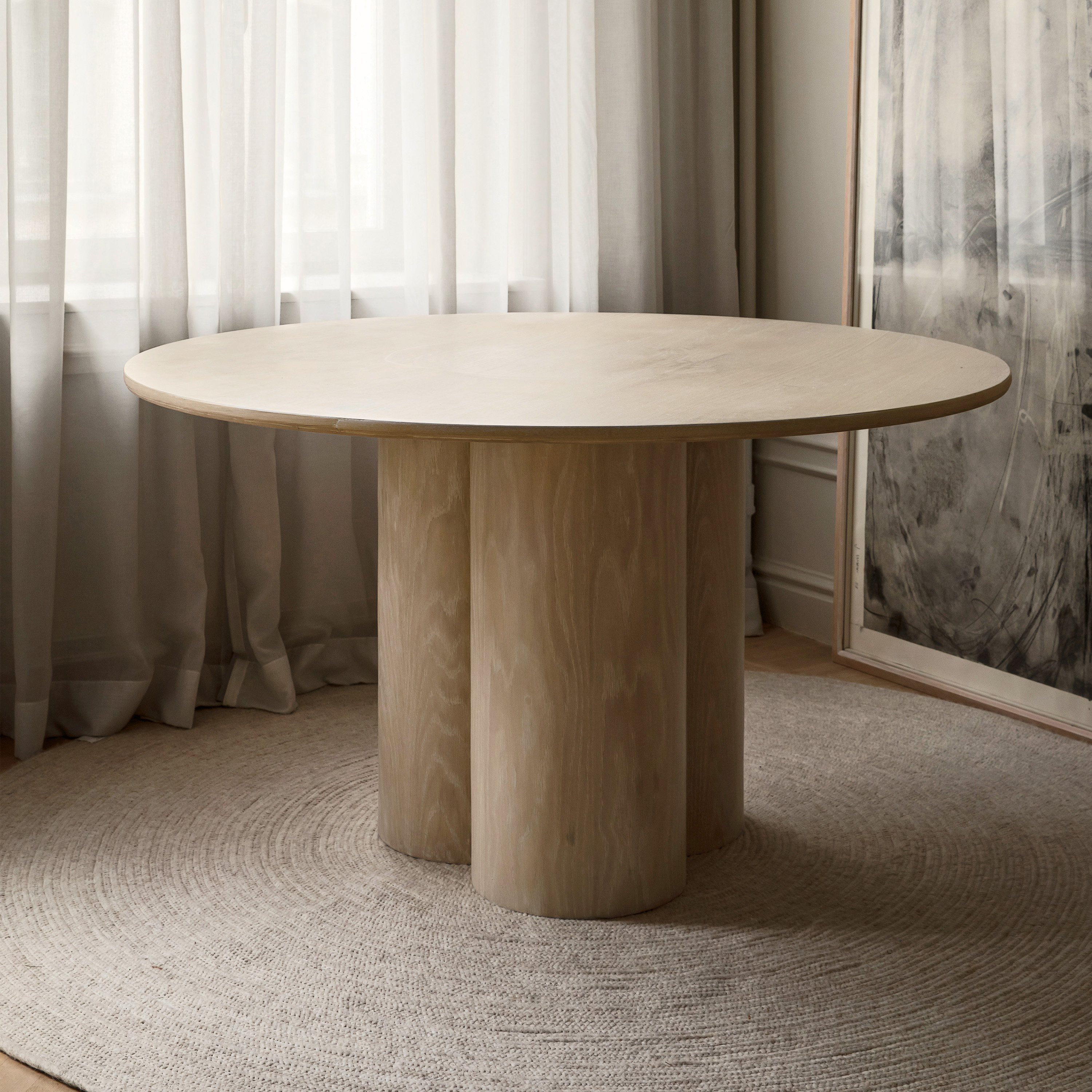 Sleepo Collection Laura Spisebord Hvitoljet Eik Ø130