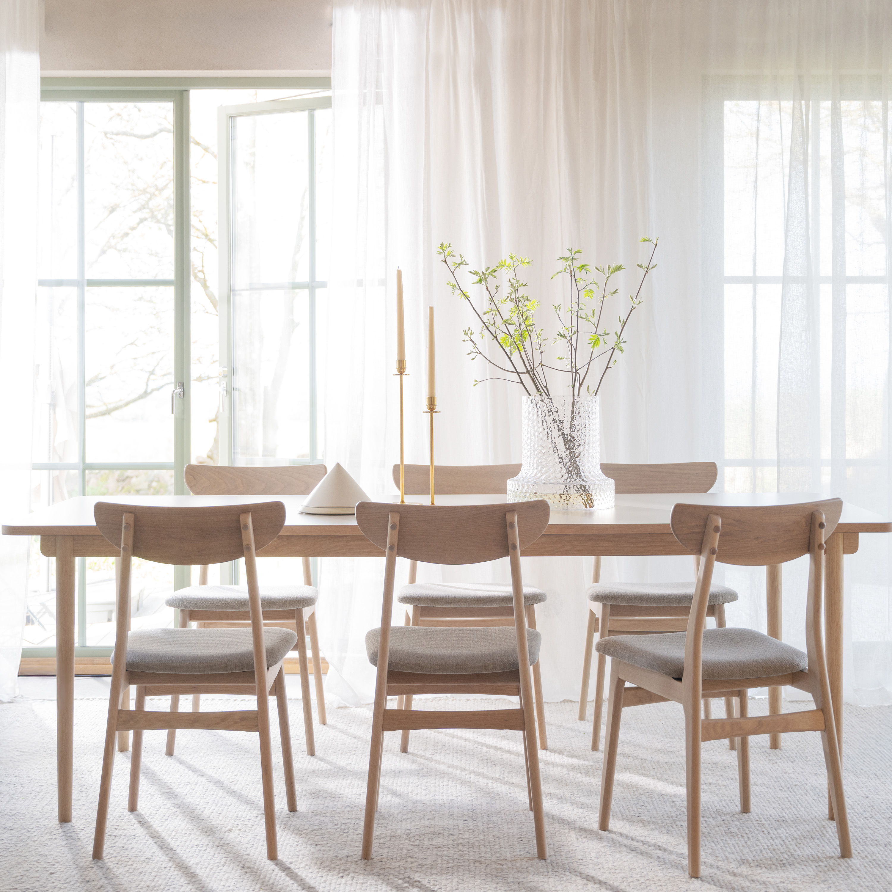 Rowico Home Fairmount Matbord Beige/Vitpigmenterad Ek 220x95