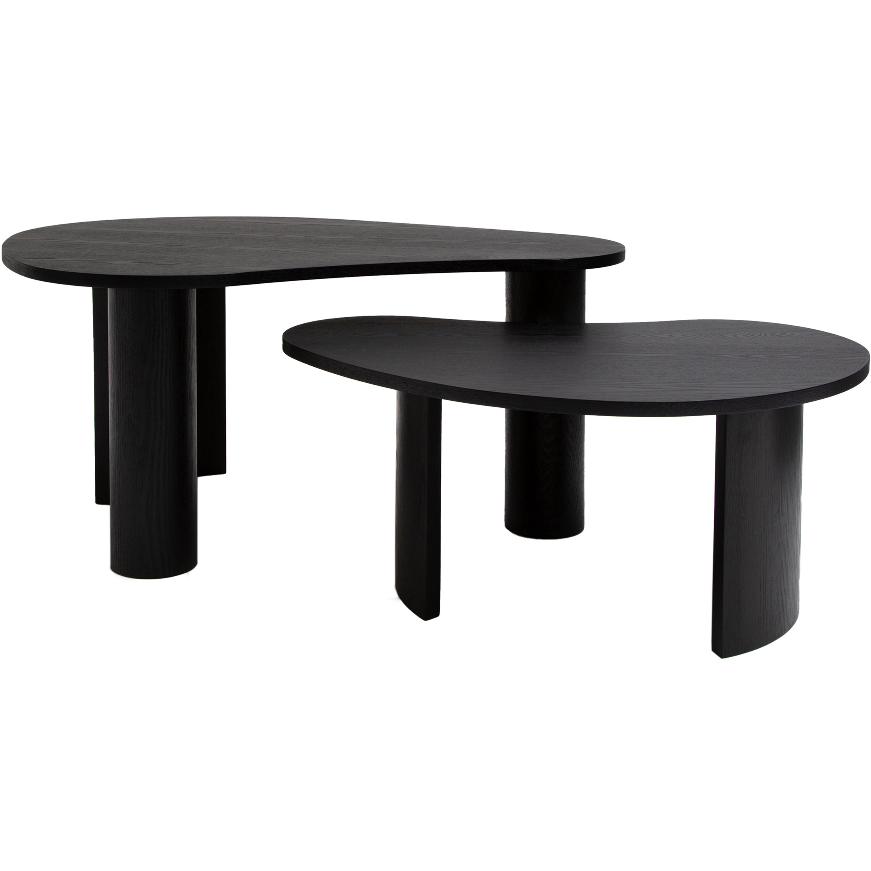 Nordic Home Carolin Sarjapöytä Musta 2 kpl