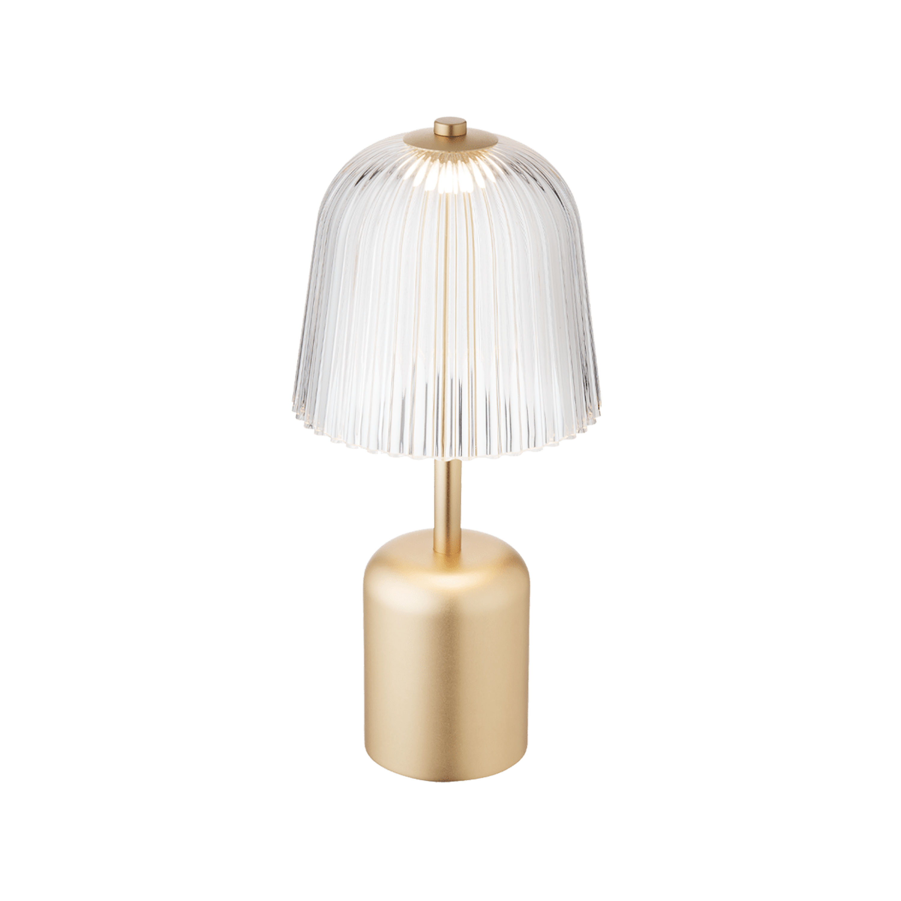Nuura Asteea Portabel Bordslampa Satin Brass/Ripple Clear