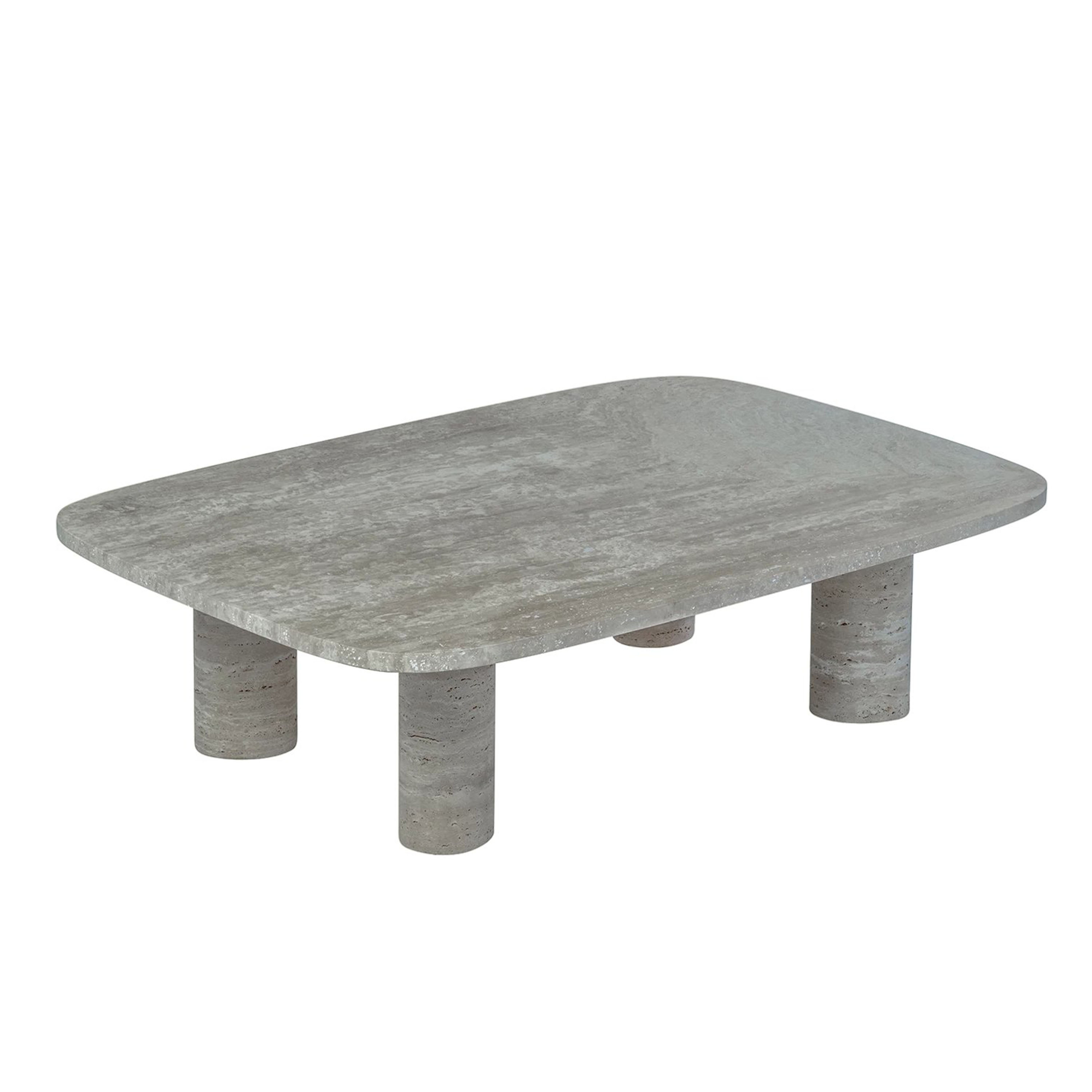 Blomus Volos Sofabord Sølv Travertin 100x70