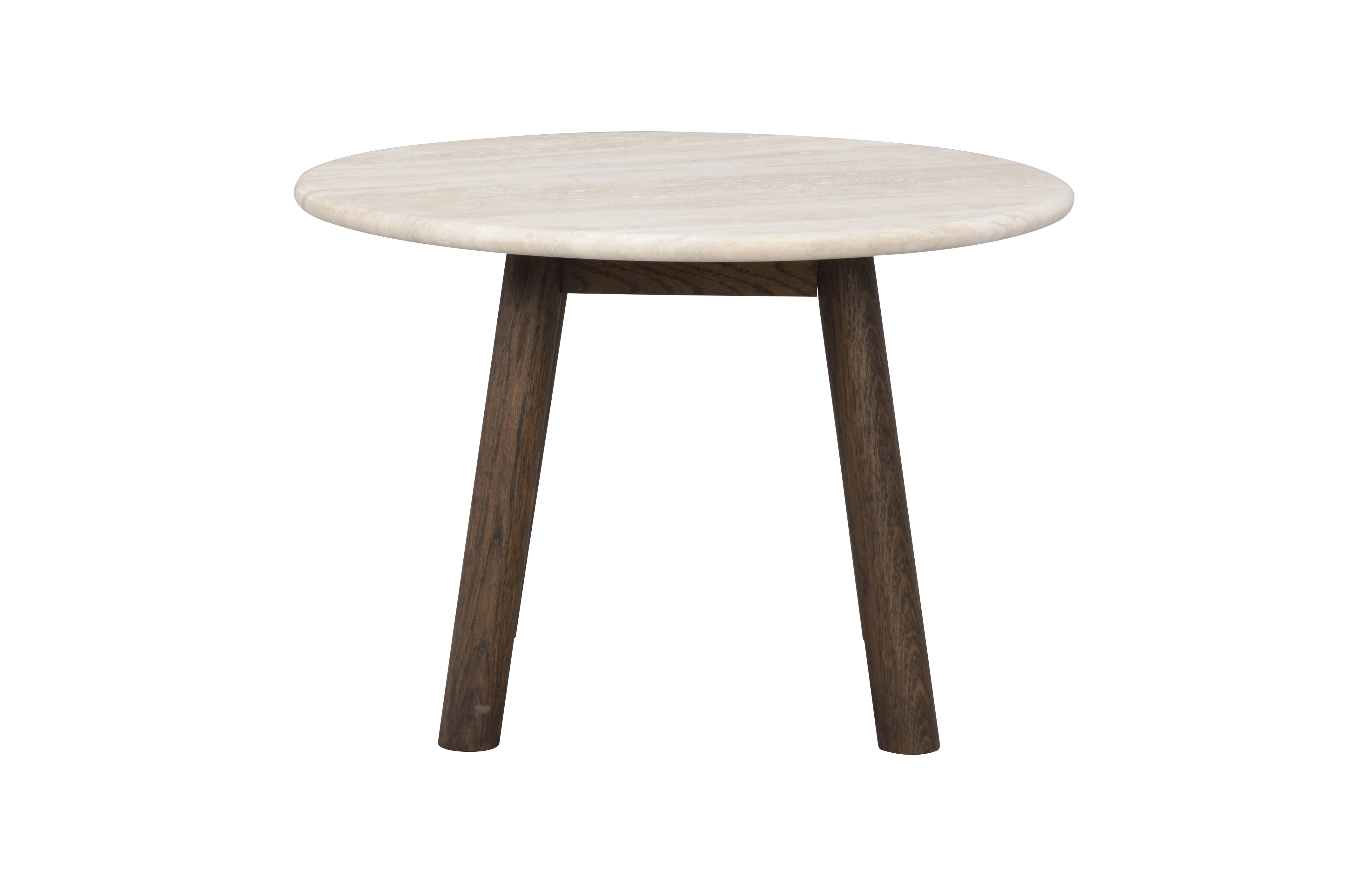 Rowico Home - Taransay Soffbord Beige Travertin/Brun Ek Ø60